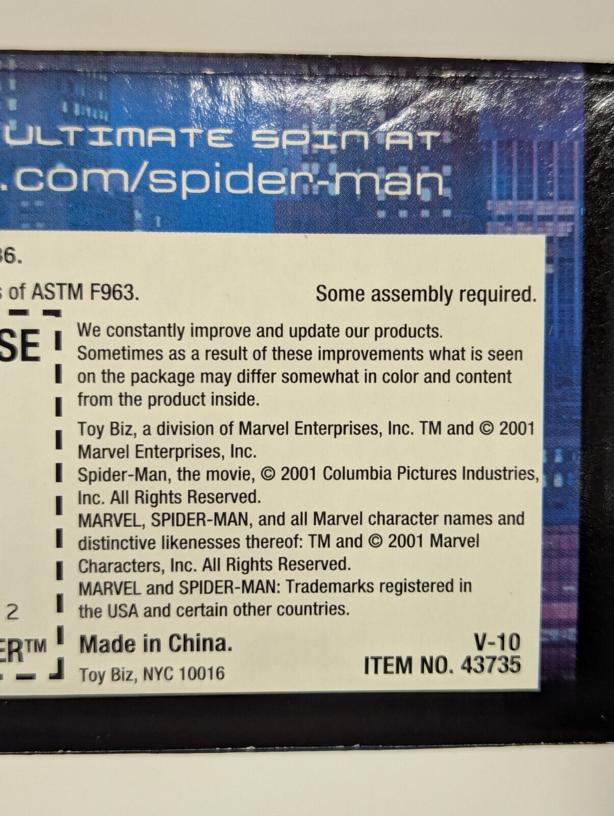 Spider-Man Dual Action Web Blaster Toy Biz 2001 Opened