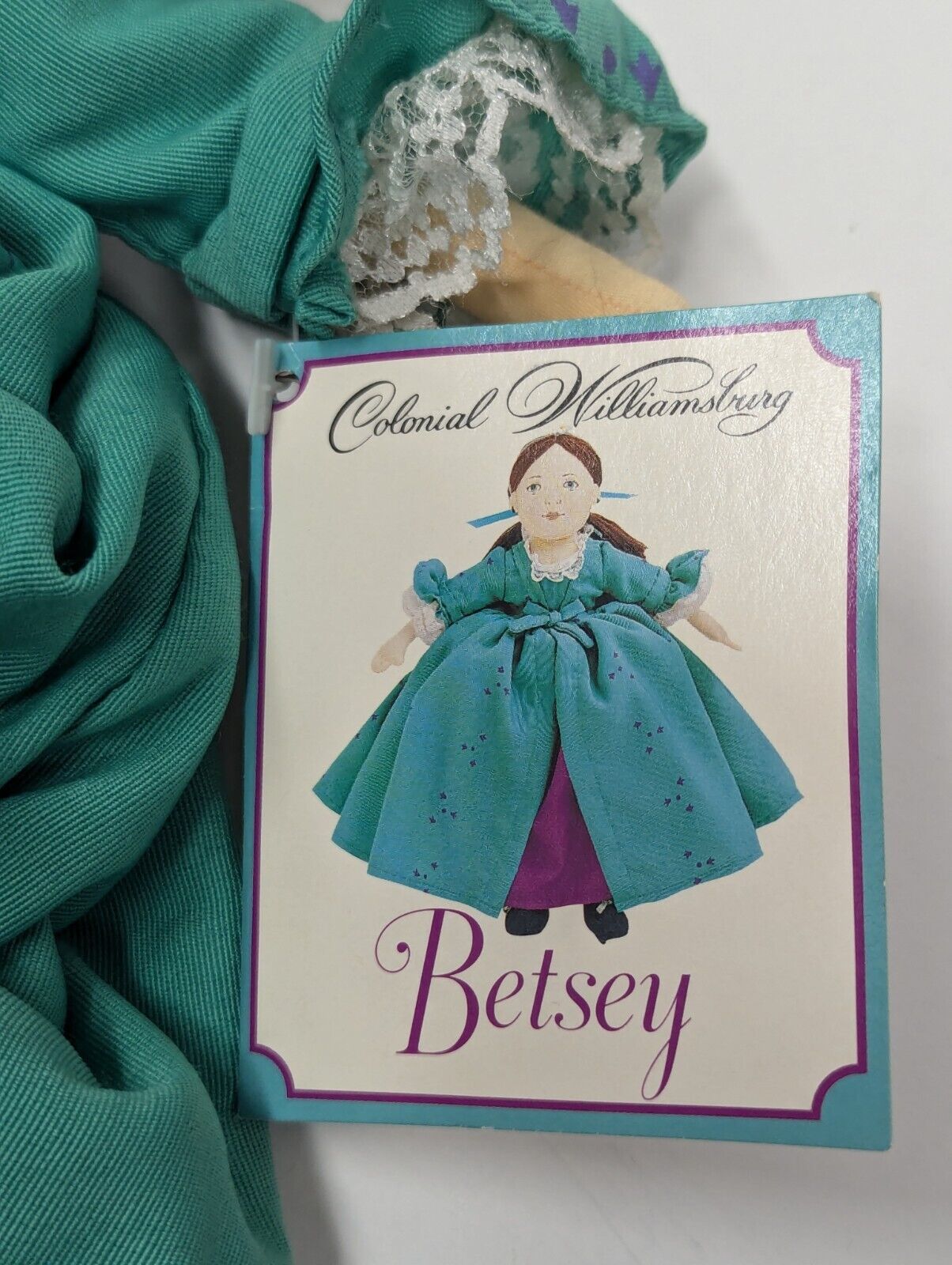 1997 Colonial Williamsburg BETSEY Cloth Doll 12" by Merry Makers New w/ Tag