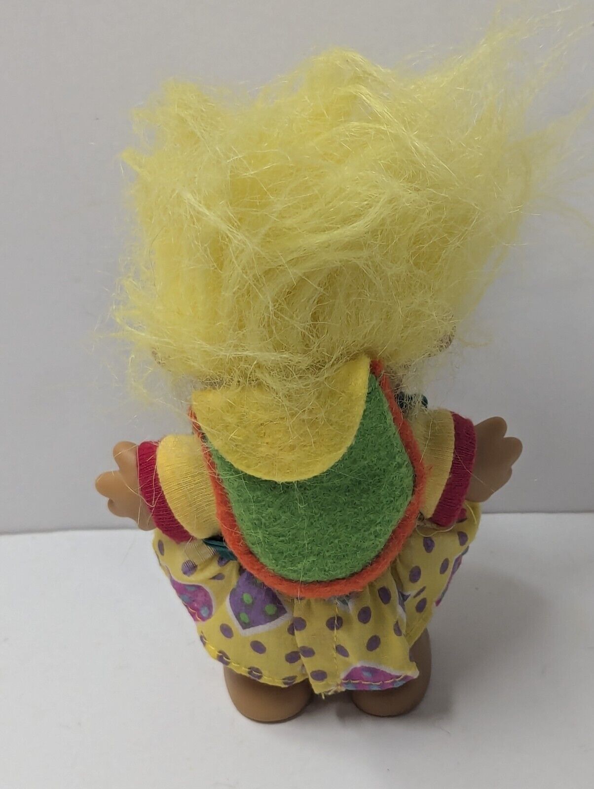 Vintage Troll Doll 4” Russ School Girl With Backpack Yellow Hair #18458