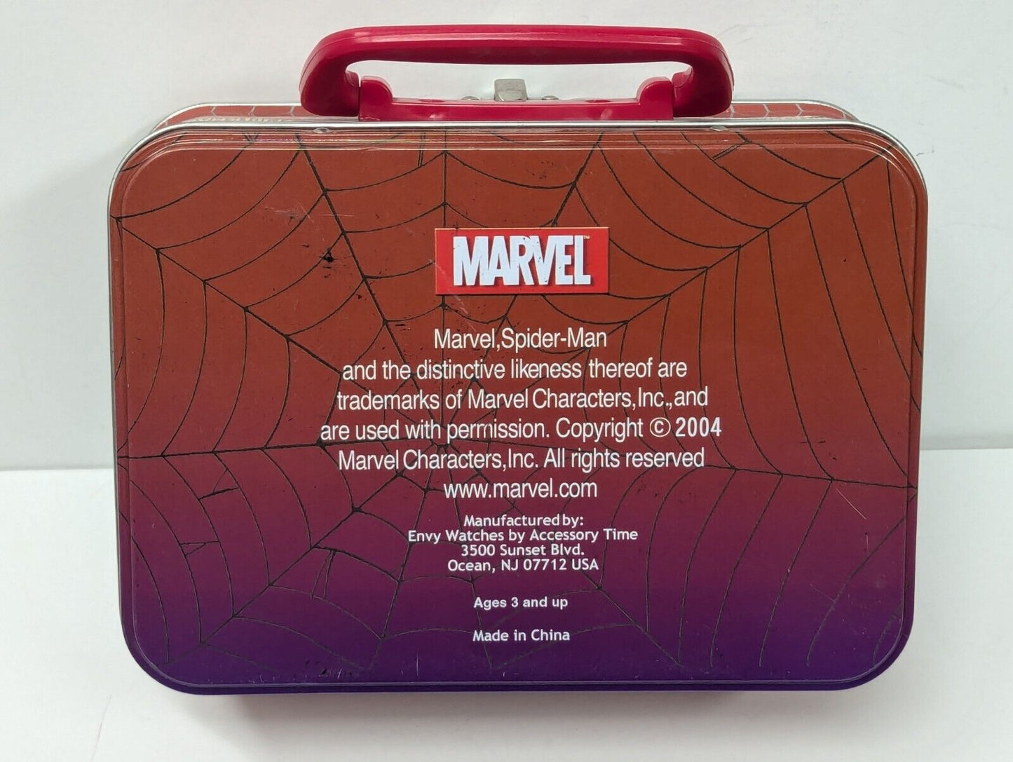 Spider-Man Marvel Lunch Box 2004 w/Watch