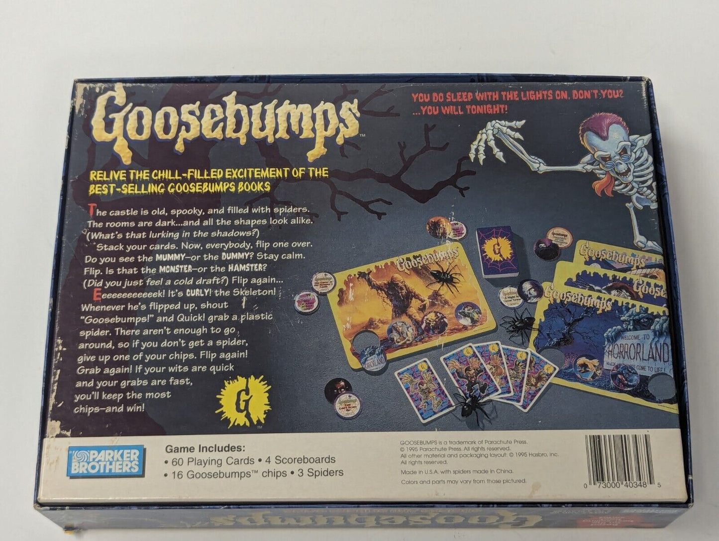 Goosebumps Shrieks And Spiders Incomplete Board Game Parker Bros 1995