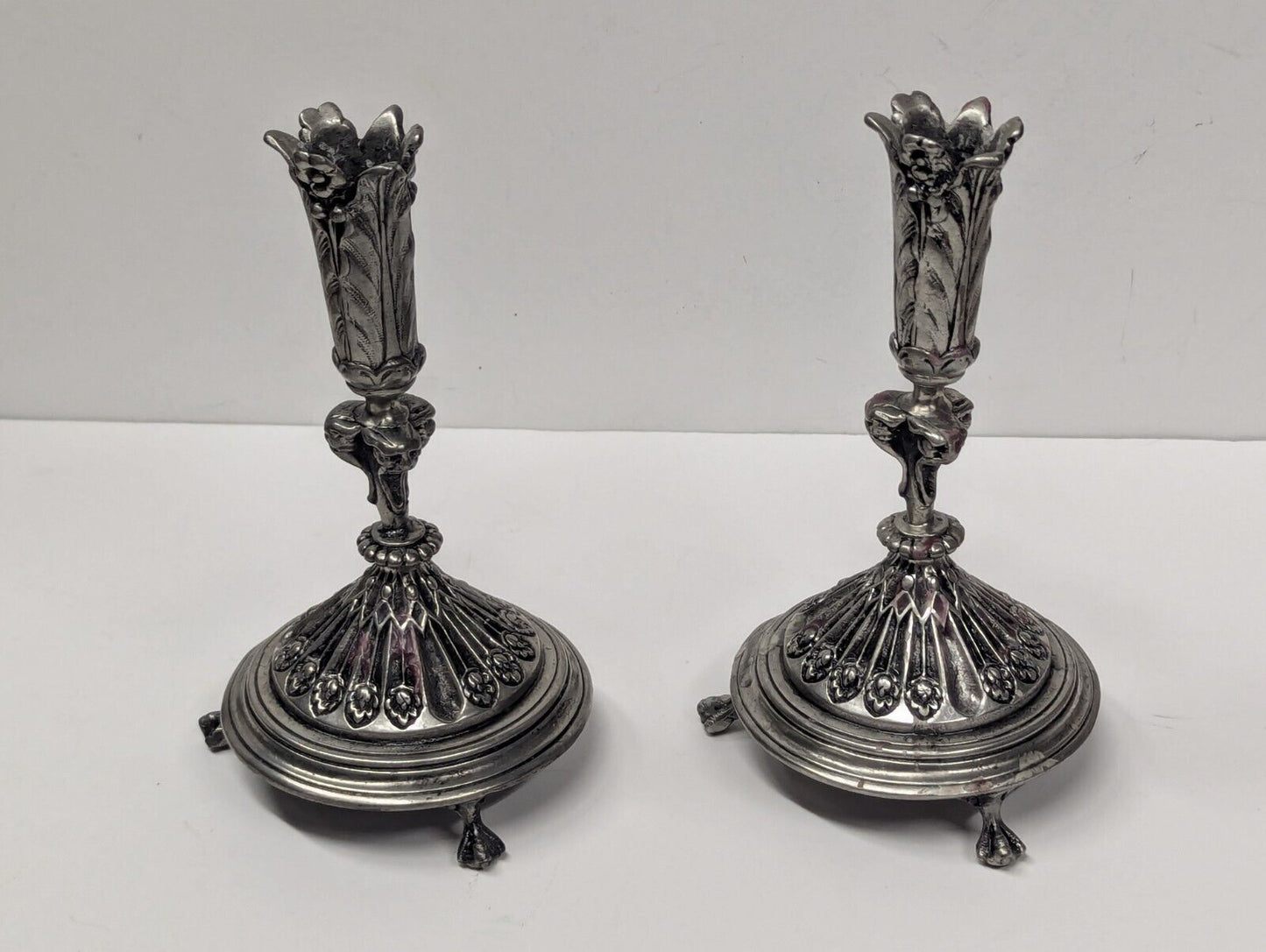 METROPOLITAN MUSEUM OF ART Vintage 1988 TWO (2) MATCHING CANDLE STICK HOLDERS