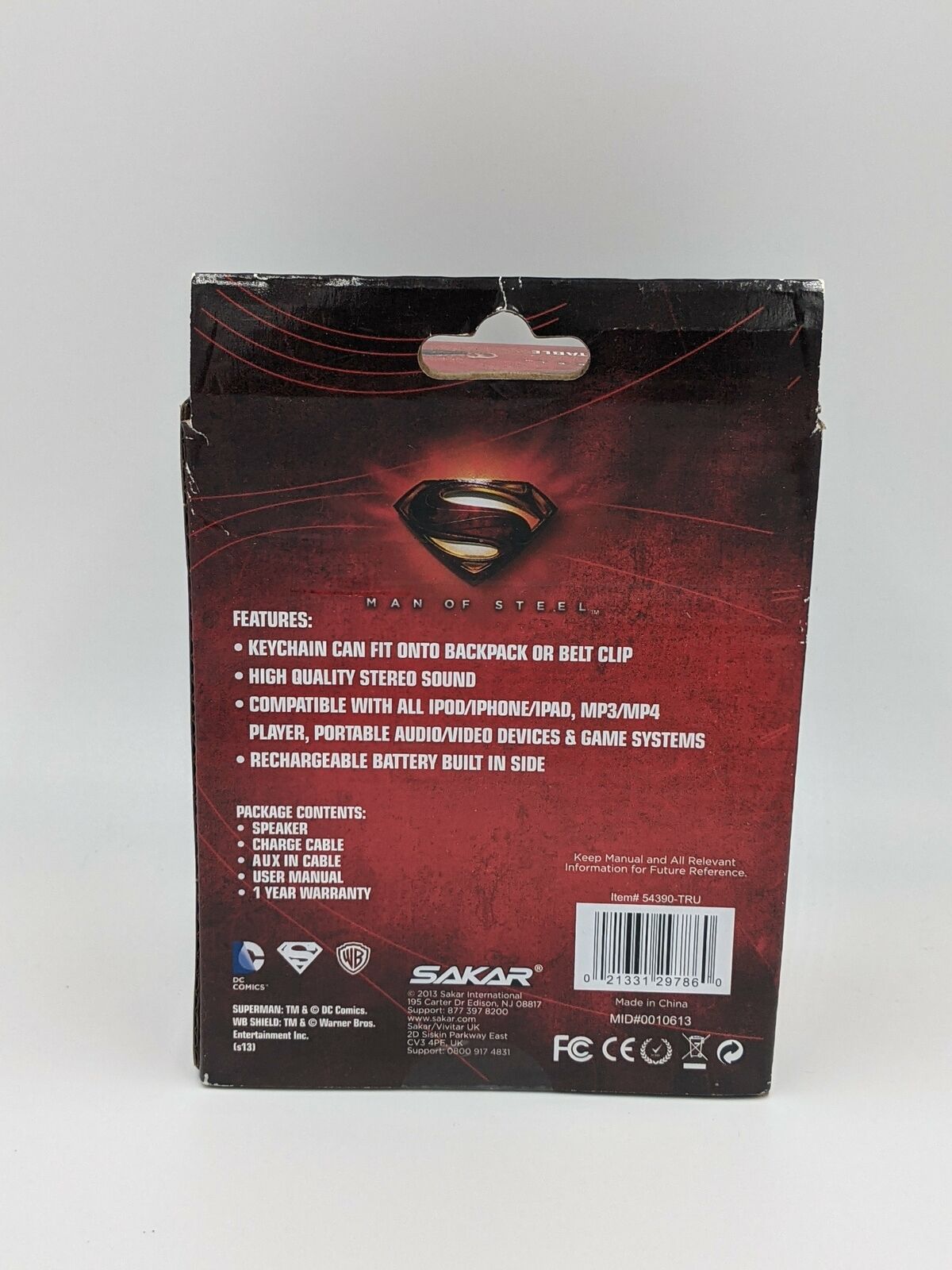 Man of Steel Universal Portabl Speaker Sealed (2013)