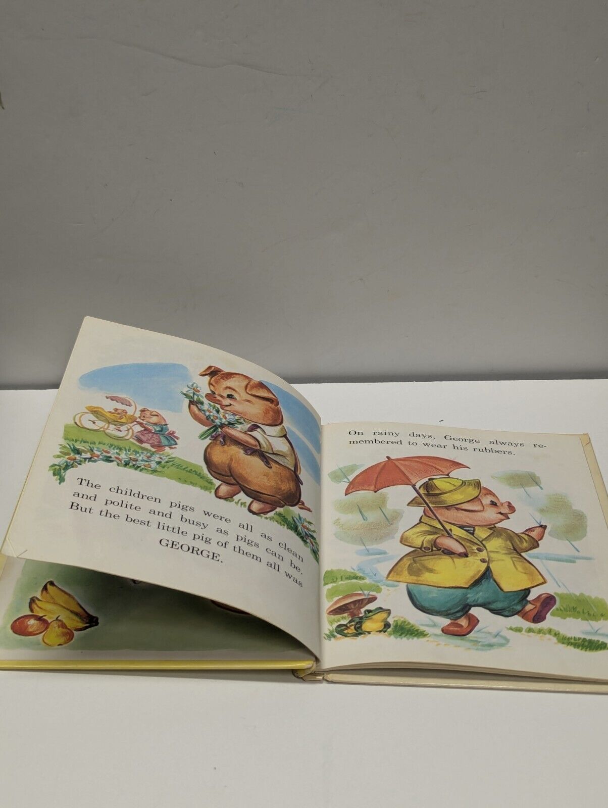 WHAT HAPPENED TO GEORGE? Vintage Rand McNally Tip-Top Elf Book Engebretson Pig