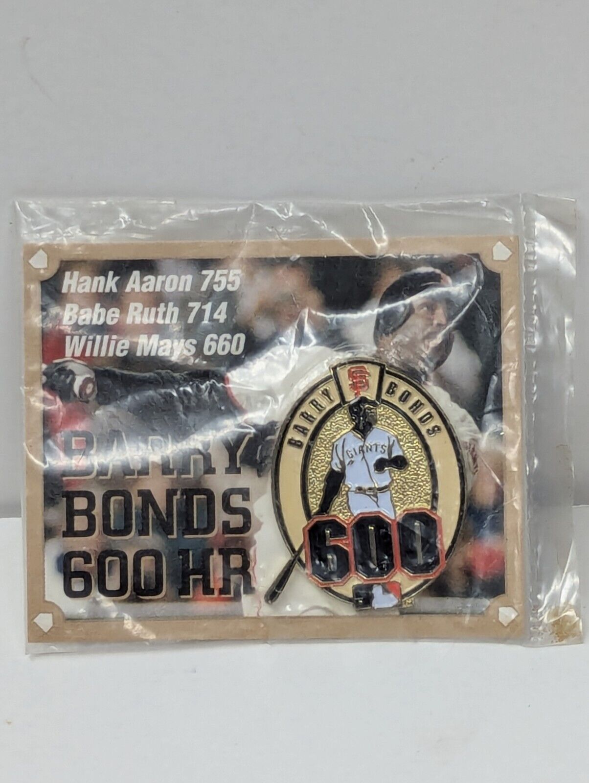 SF Giants Barry Bonds 600 Home Runs Pin 2002 Fleer Insert PDI New In Package sfg