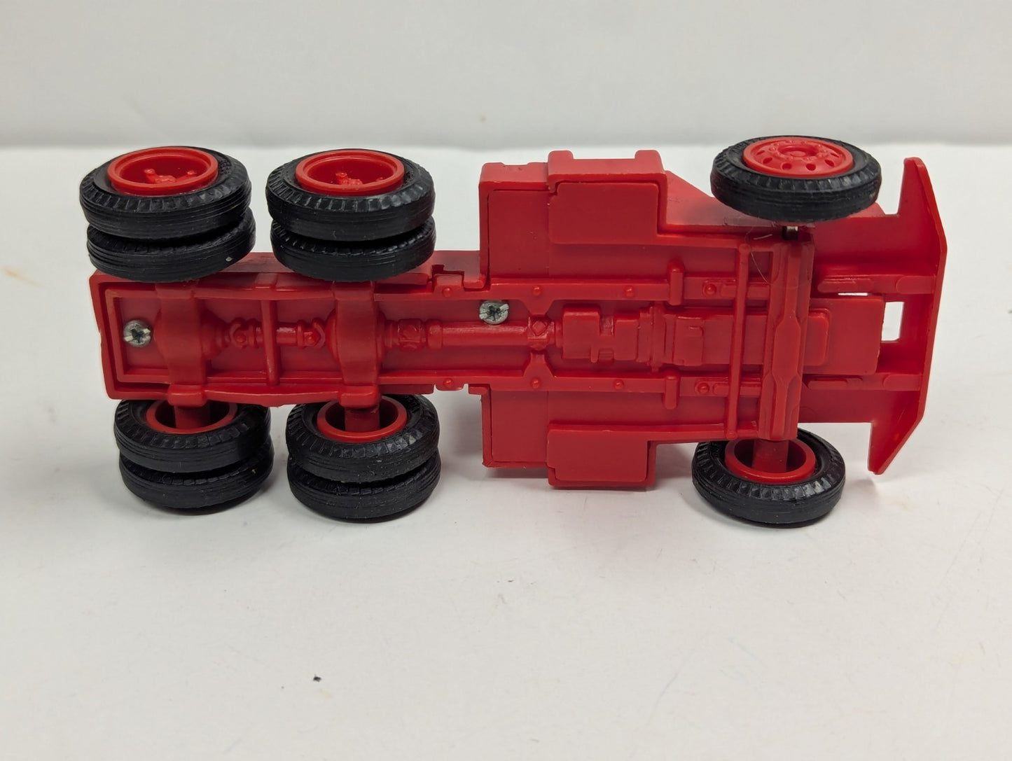 Toy Red Semi Truck Frame Bottom Unknown Possibly Hess Truck (?!)