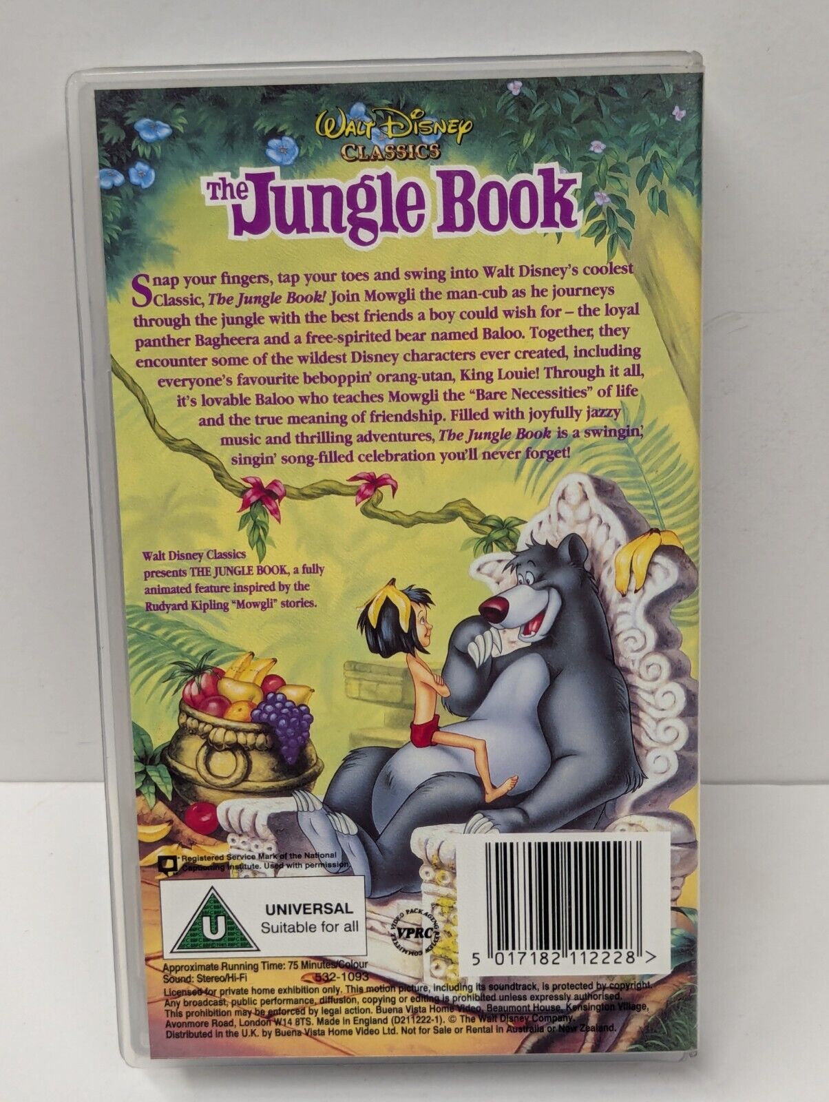 The Jungle Book (UK VHS) Walt Disney Classic with Insert