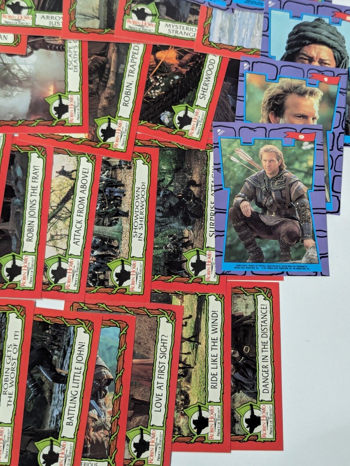1991 TOPPS ROBIN HOOD PRINCE OF THIEVES COMPLETE SET WITH 55+9 STICKERS
