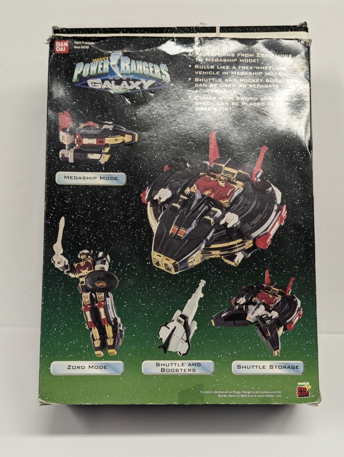 Power Rangers Lost Galaxy Deluxe Astro Galactic Megazord Black & Gold In Box
