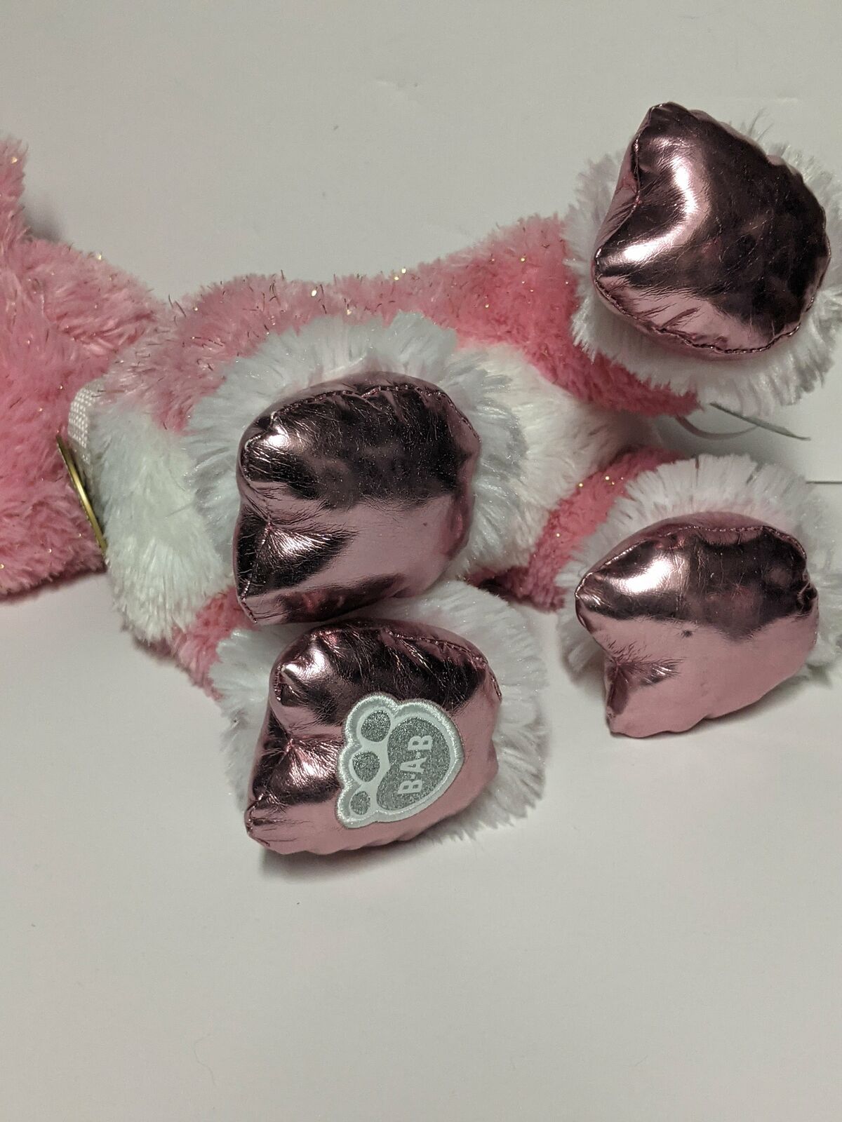 Build a Bear Blitzen Pink Glitter Plush with Medal
