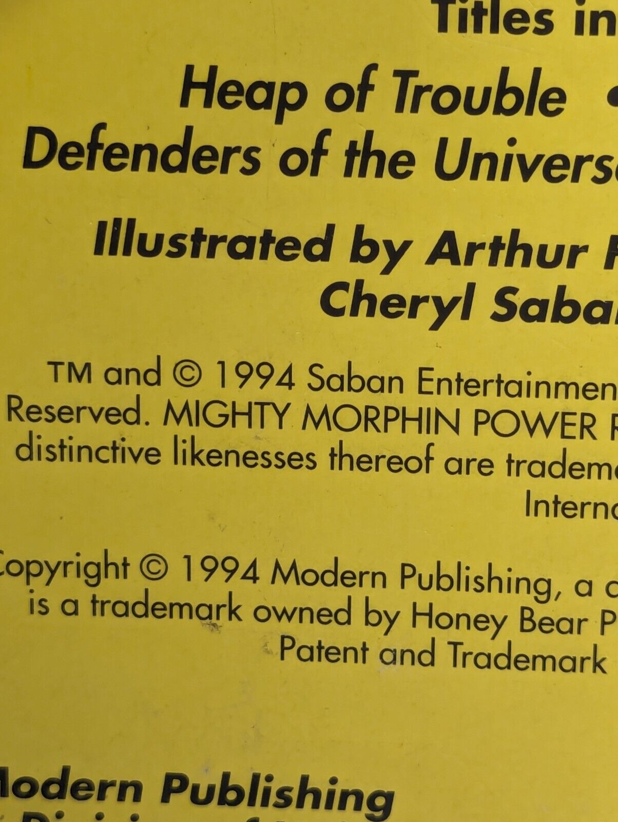 Heap of Trouble (Mighty Morphin Power Rangers Shaped Board Book) 1994 Rita Repul