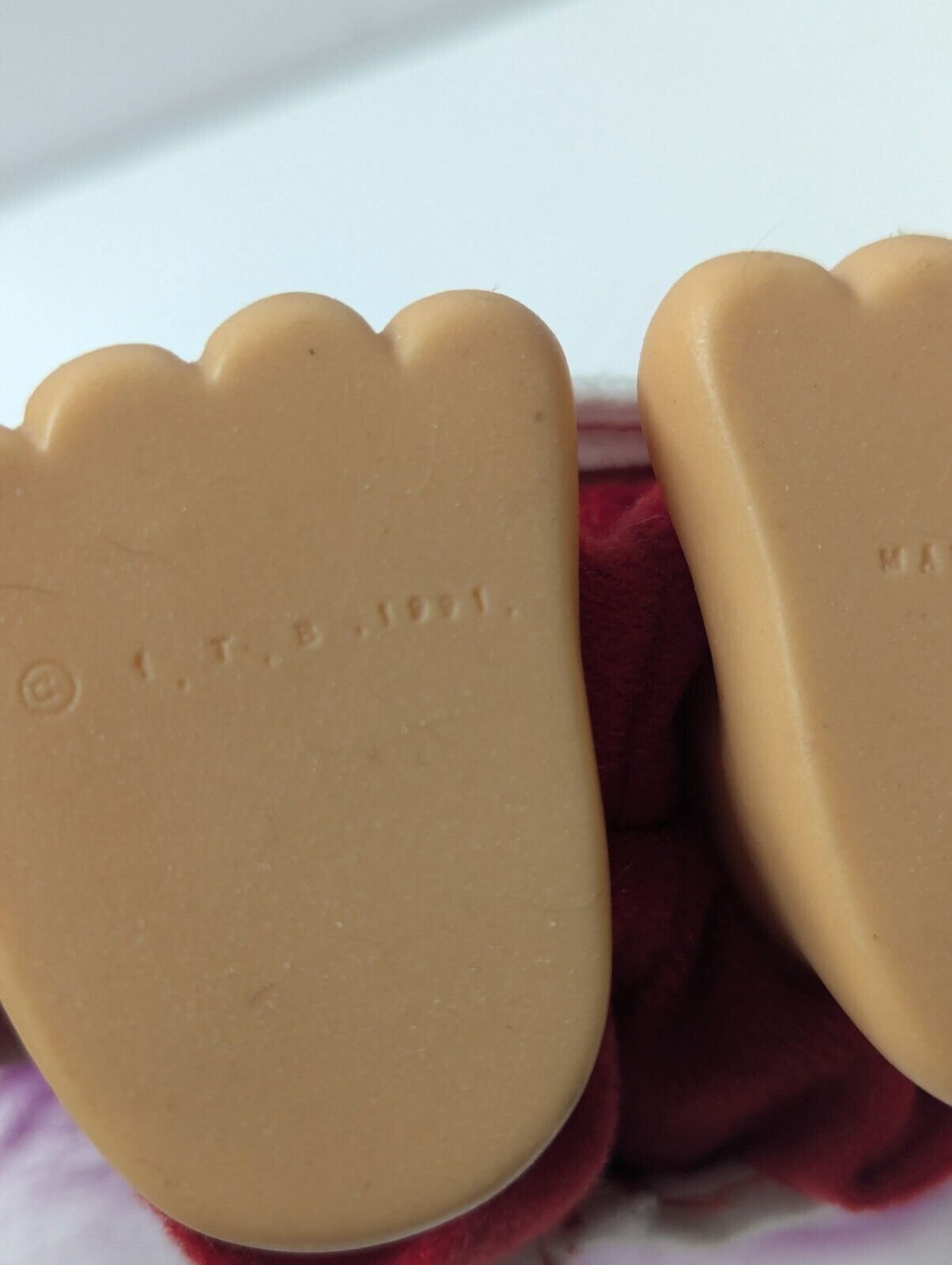 Vintage ITB Large Elf Troll In Santa Suit & Hat 8" Purple Hair Blue Eyes 1991