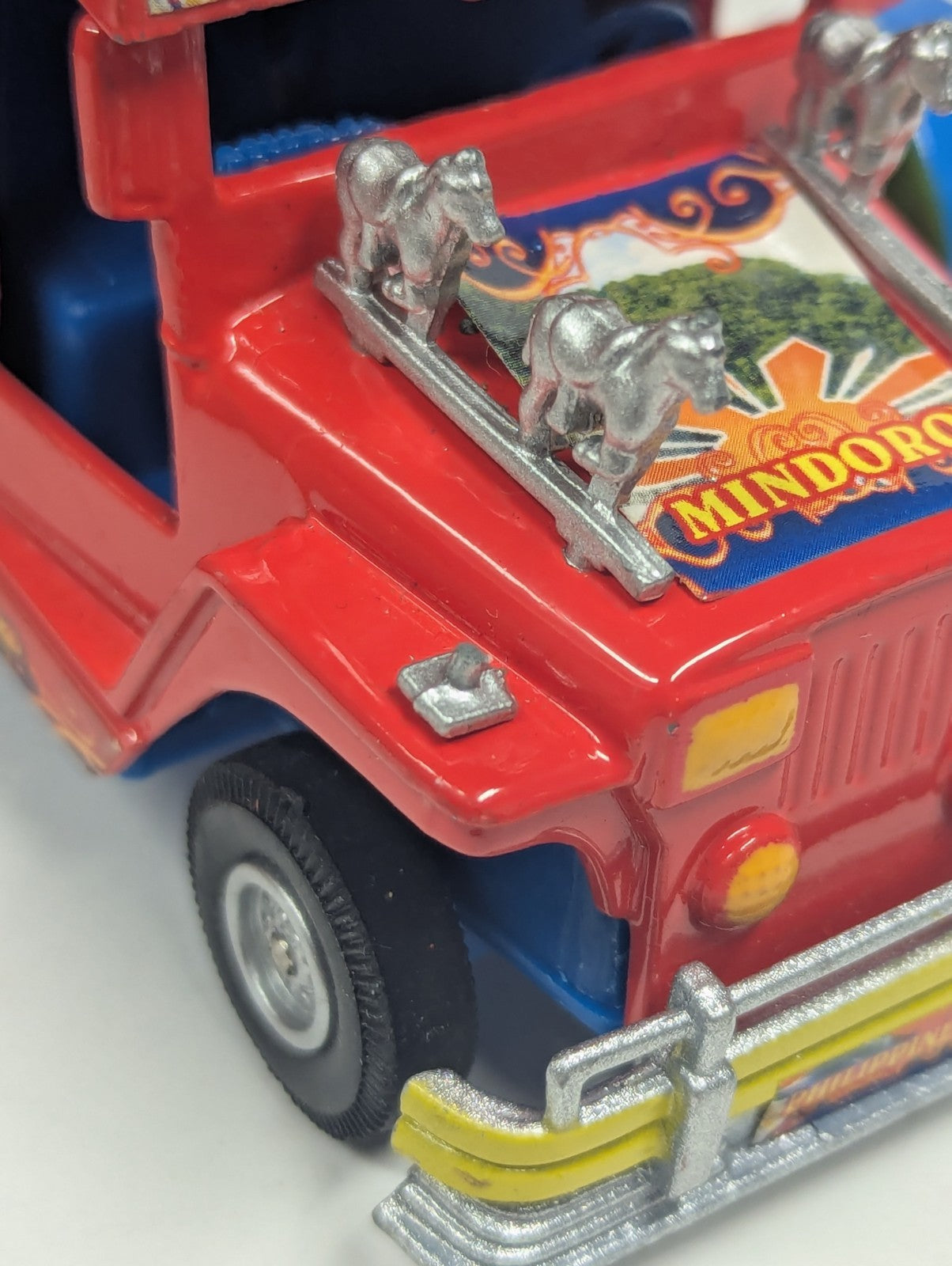 Vintage Phillippines Jeepney Diecast Taxi Mindanao Red (Broken Front) As Is