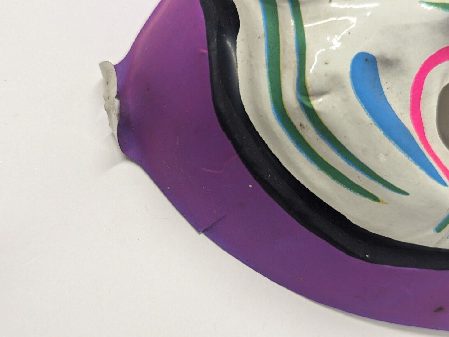 Vtg Plastic Mask Halloween Ben Cooper Witch Fortune Teller Black Light Classic