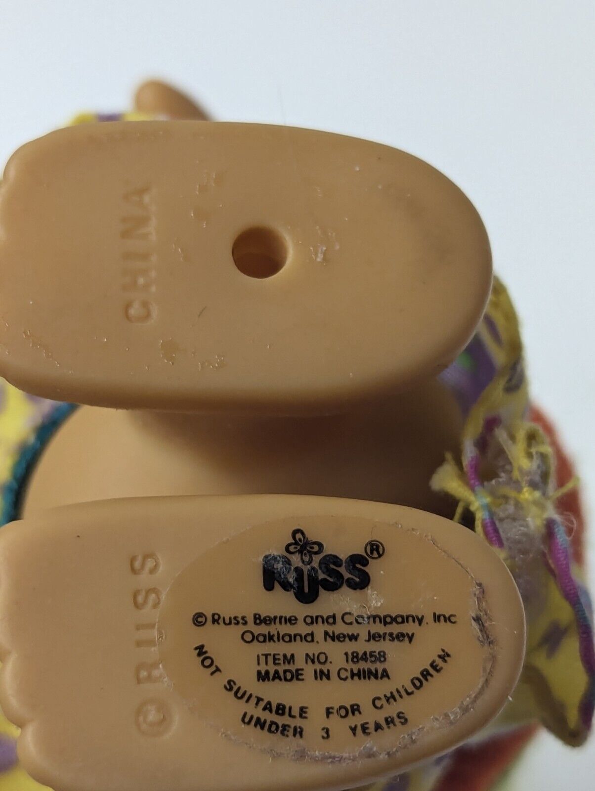 Vintage Troll Doll 4” Russ School Girl With Backpack Yellow Hair #18458