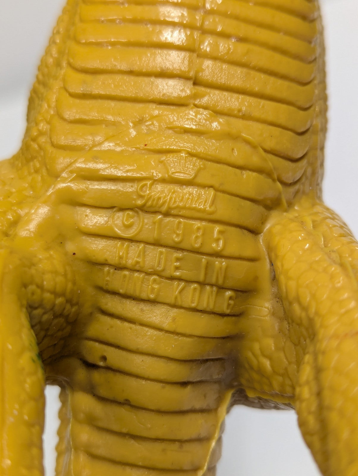 1985 Imperial Toys T Rex Yellow/Green Dinosaur Figure Hong Kong