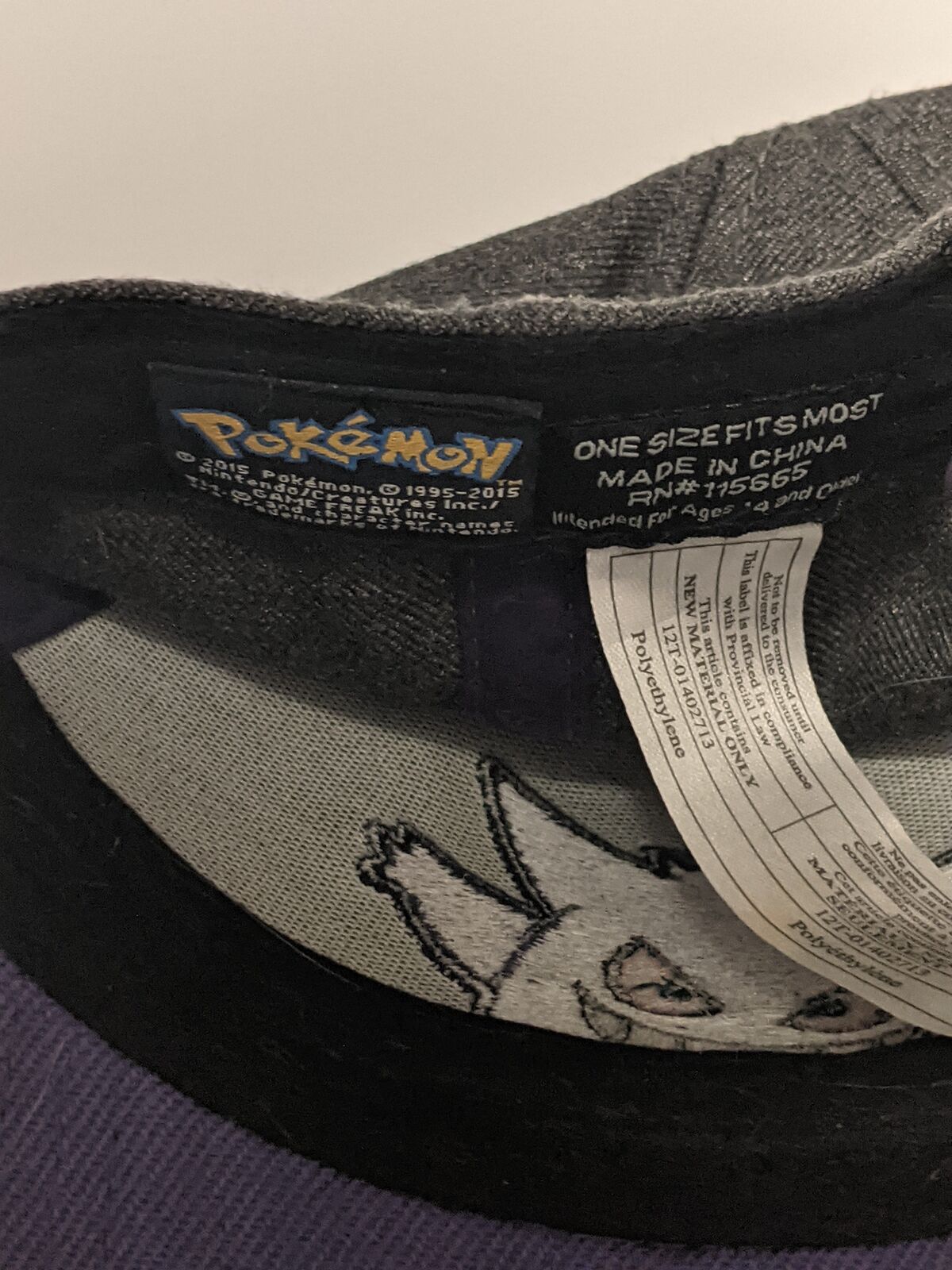 2016 Authentic Pokemon Gengar Hat USED