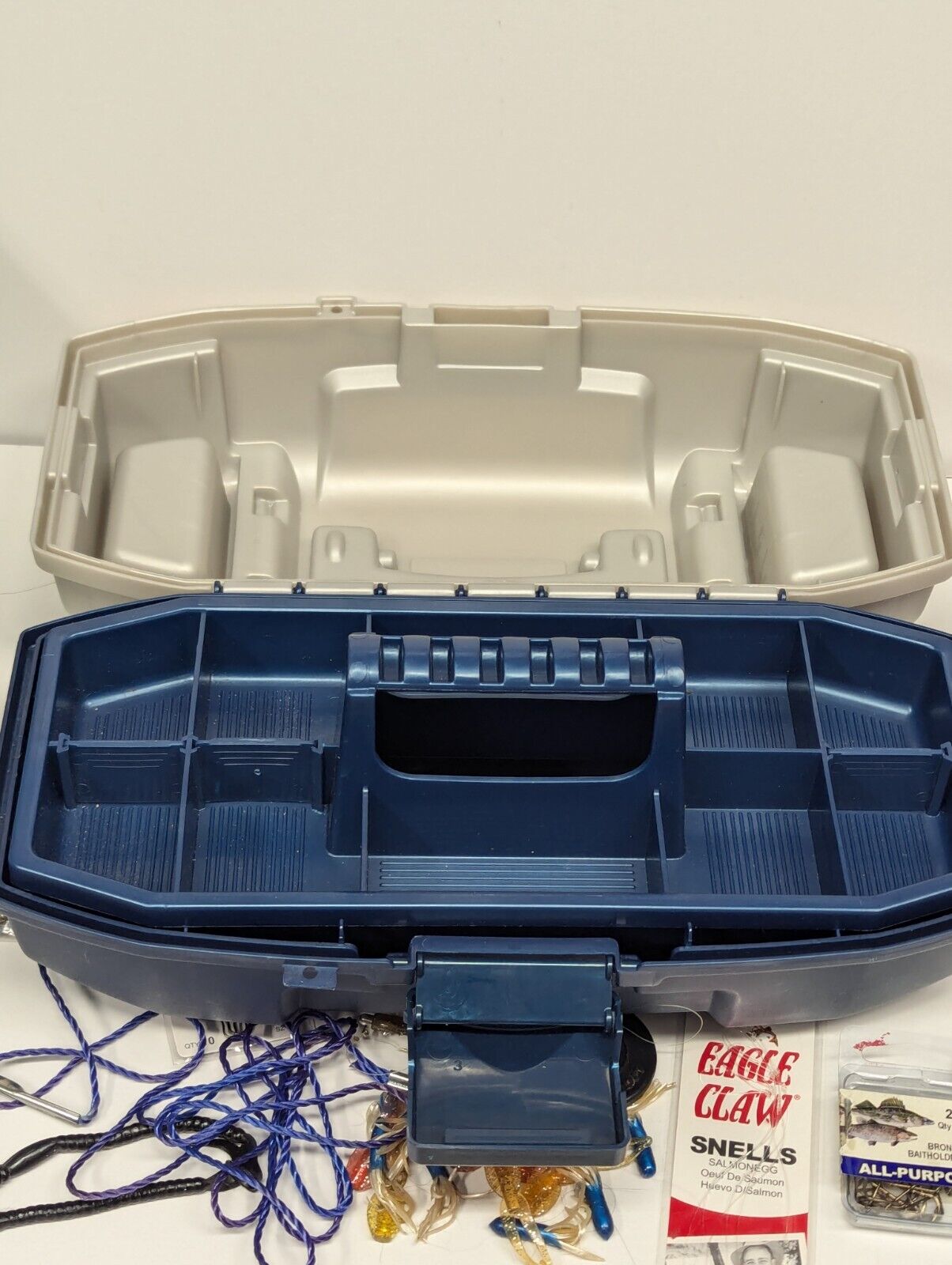 Vintage Laker Children's Fishing/Tackle Box with Fishing Lures & Accessories