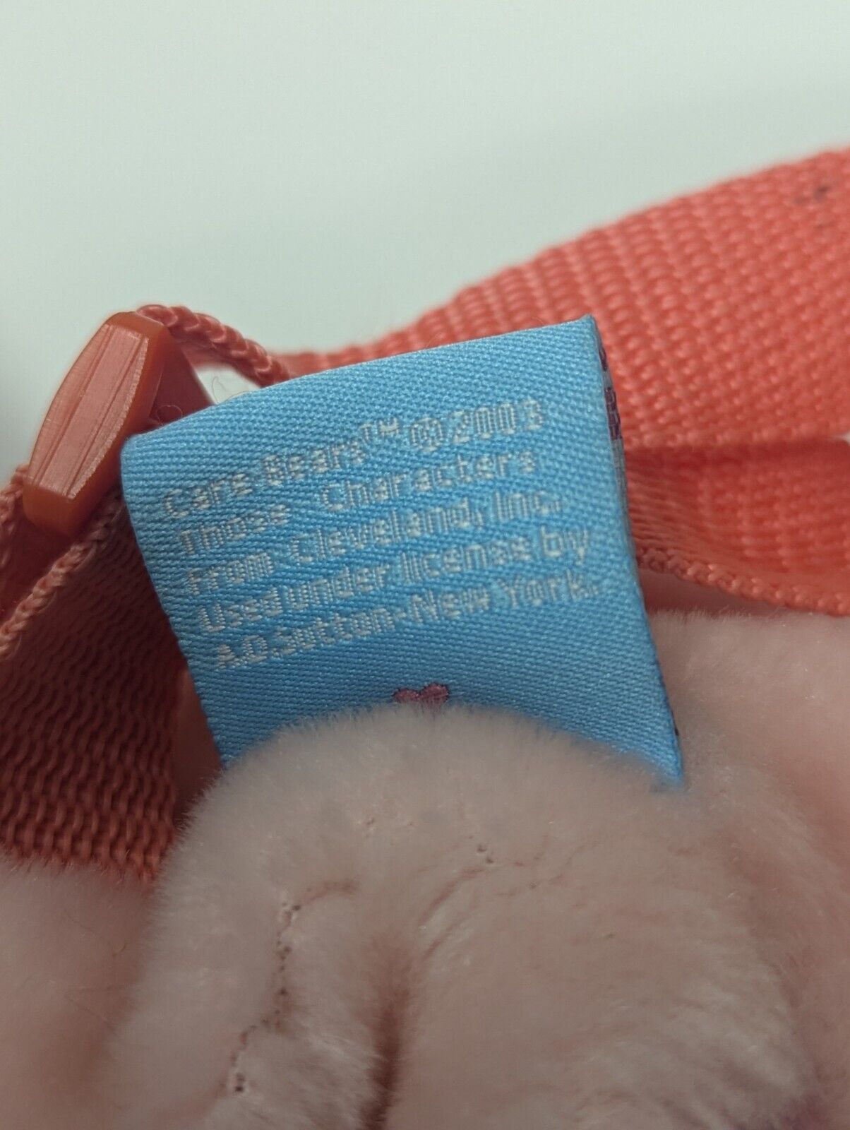 2003 Care Bears Pink Rainbow (Cheer Bear) Plush Backpack