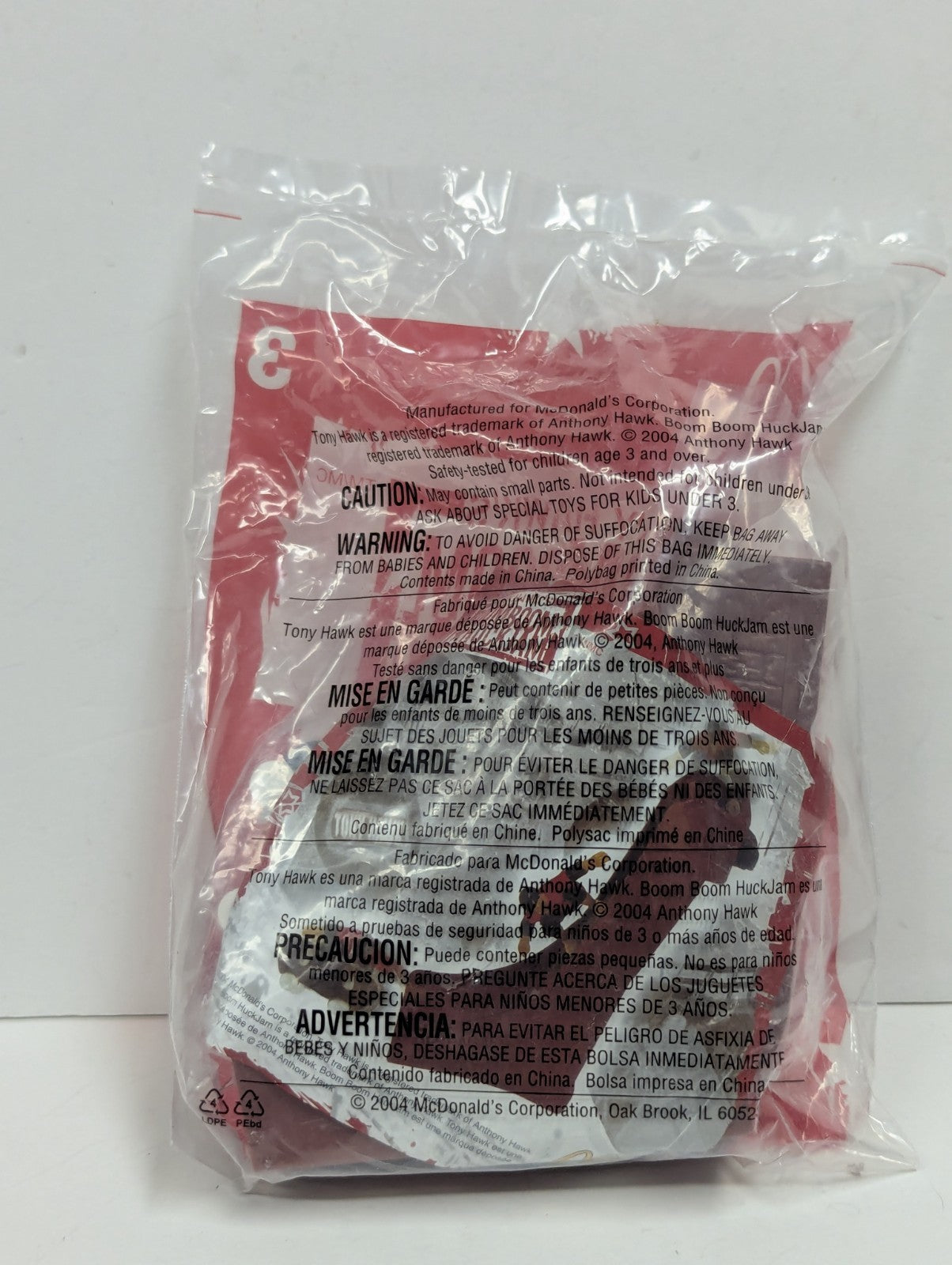 2004 McDonald's Toy Tony Hawk's BoomBoom Huck Jam #3 Free Fall New Unopened