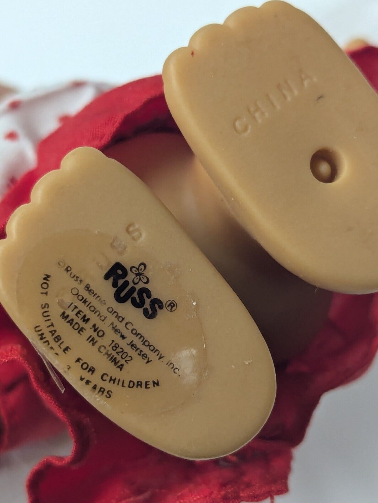 RUSS Troll Doll Lucky "I LOVE YOU THIS MUCH" Vintage Valentine Girl Pink Hair 5"