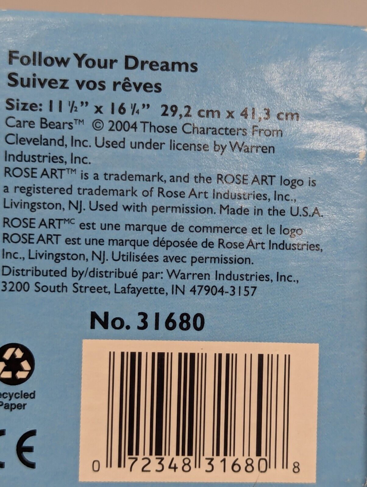 2004 Care Bears Puzzle 150 Pieces Roseart Glow In The Dark COMPLETE