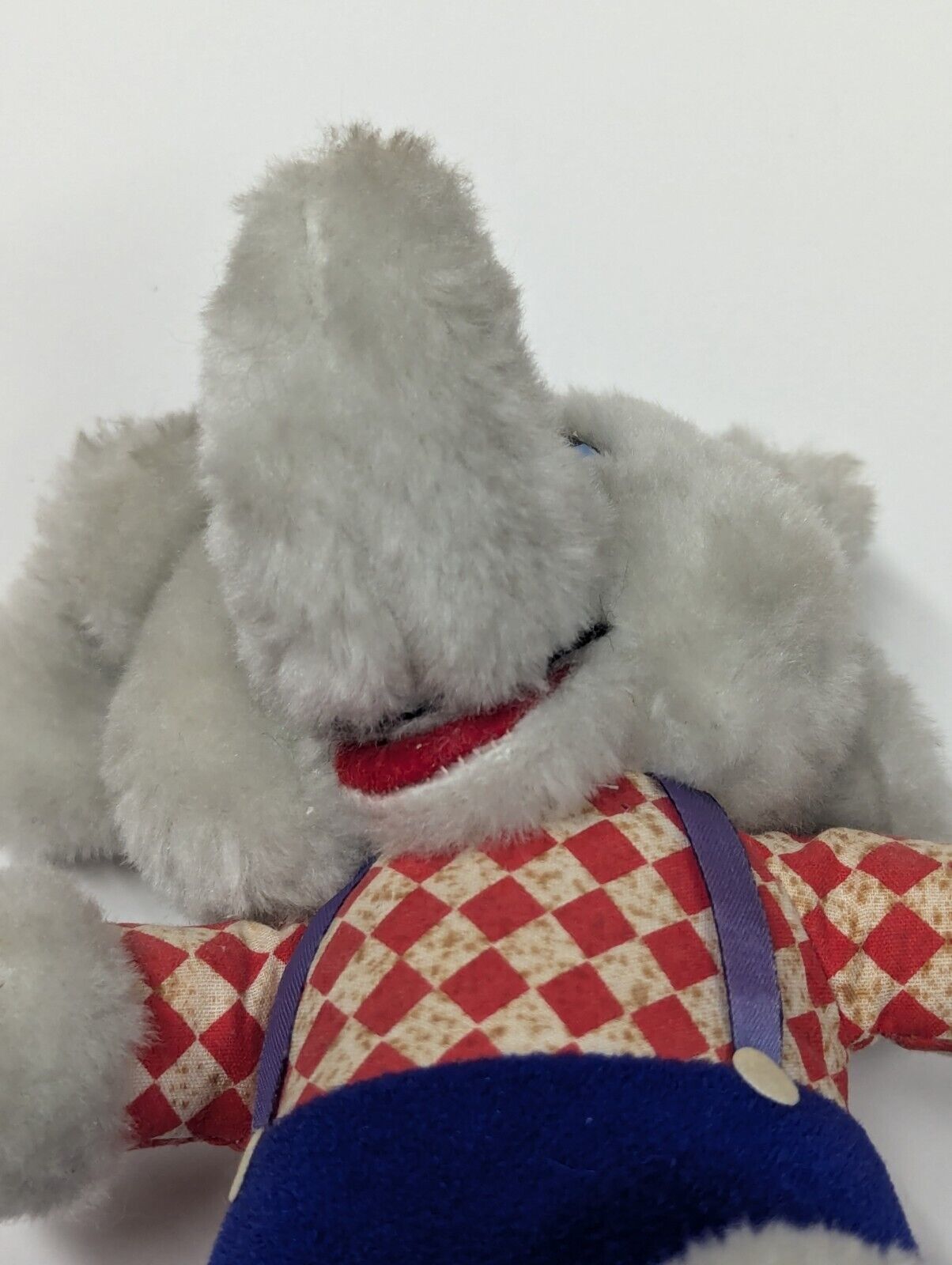 6" Our Own Import Elephant Plush with Blue Checkers Overall Plush