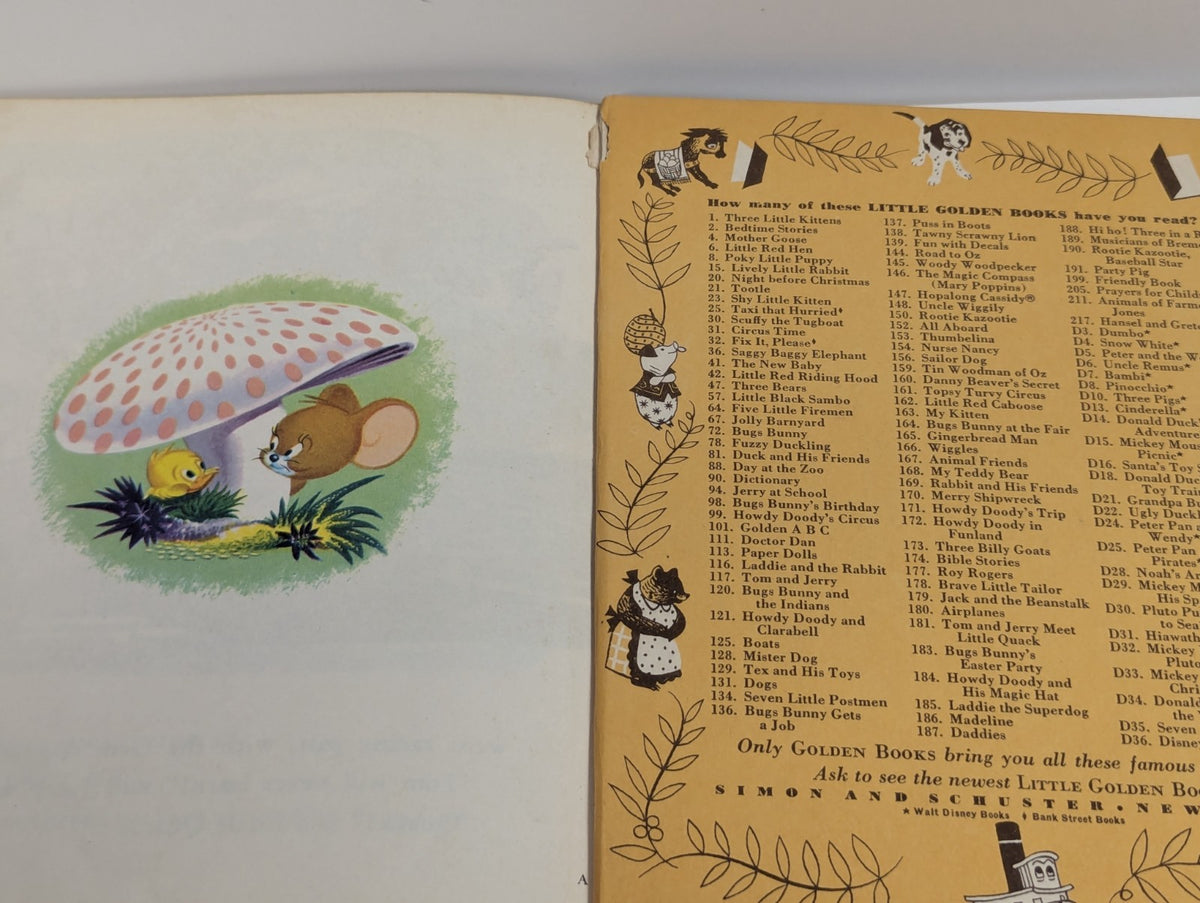 Tom and Jerry Meet Little Quack Little Golden Book Ripped 1st Page As Is