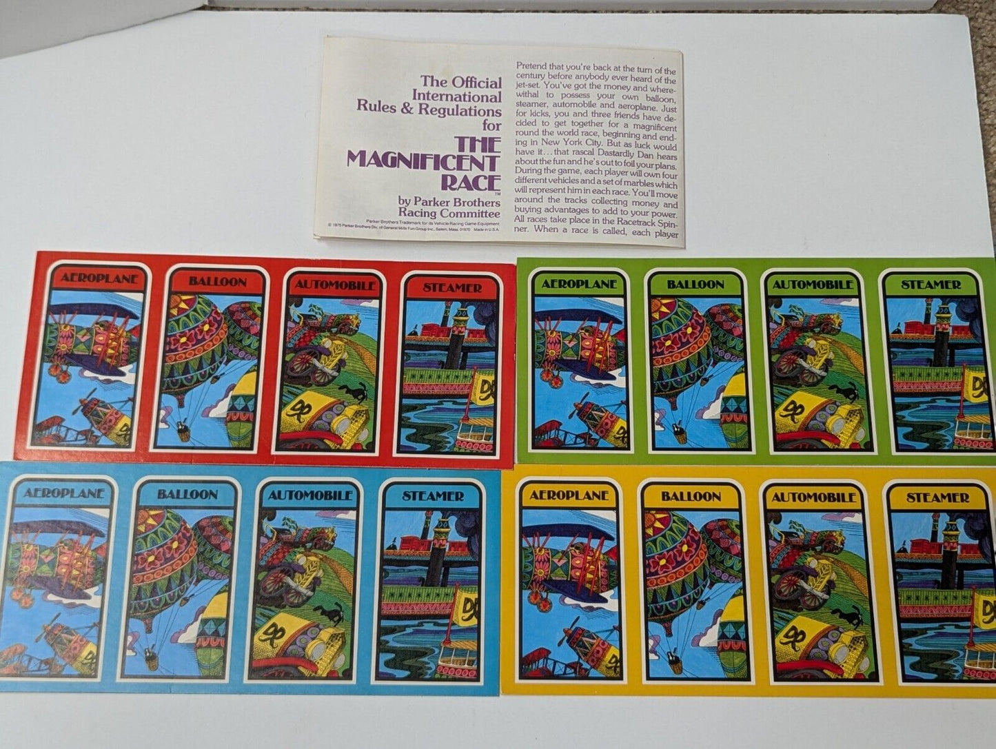 Vintage The Magnificent Race Family Board Game Parker Brothers 1975 Complete