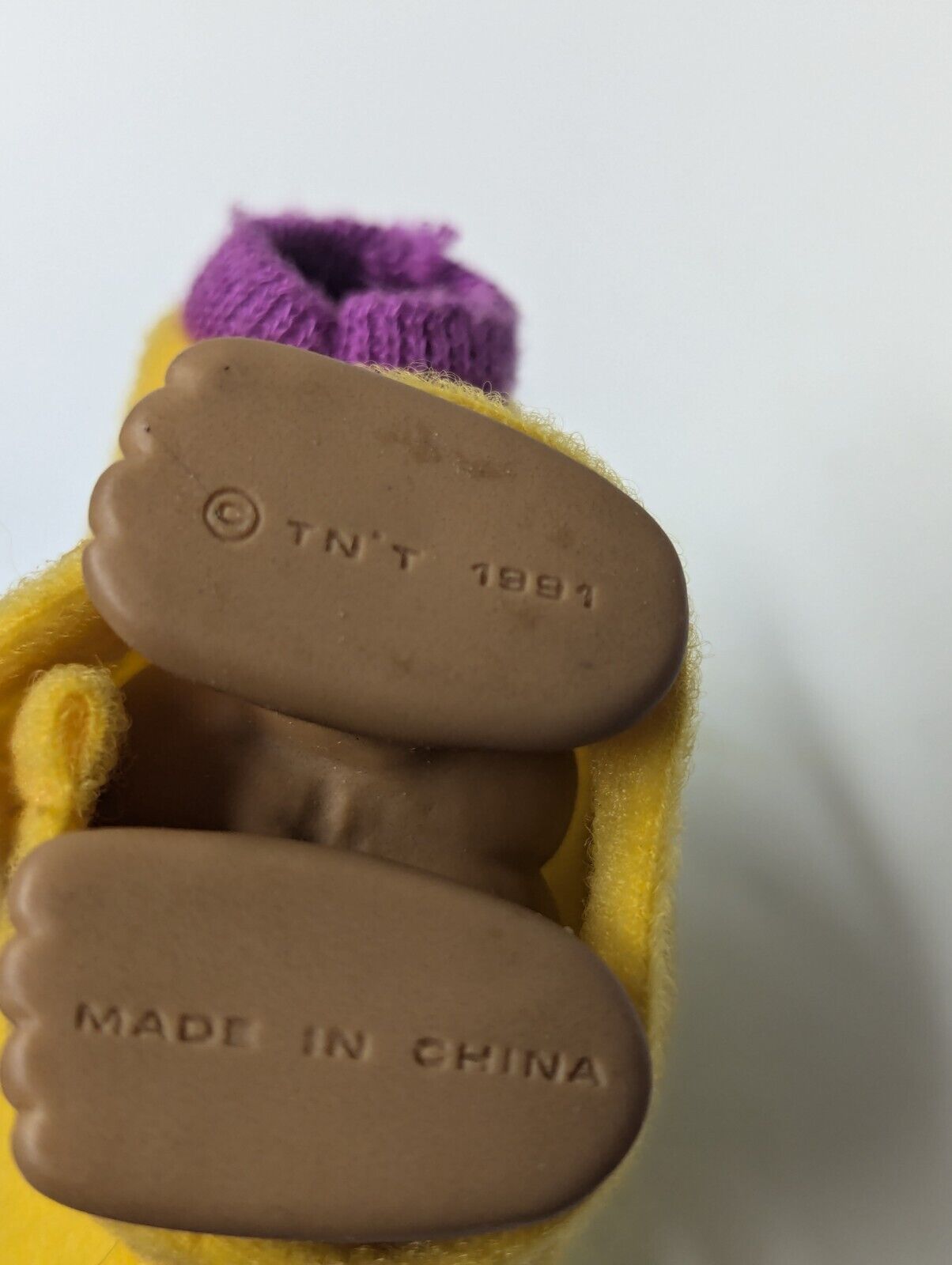 1991 TNT Vintage Troll Doll Yellow Hair Open Mouth With Outfit