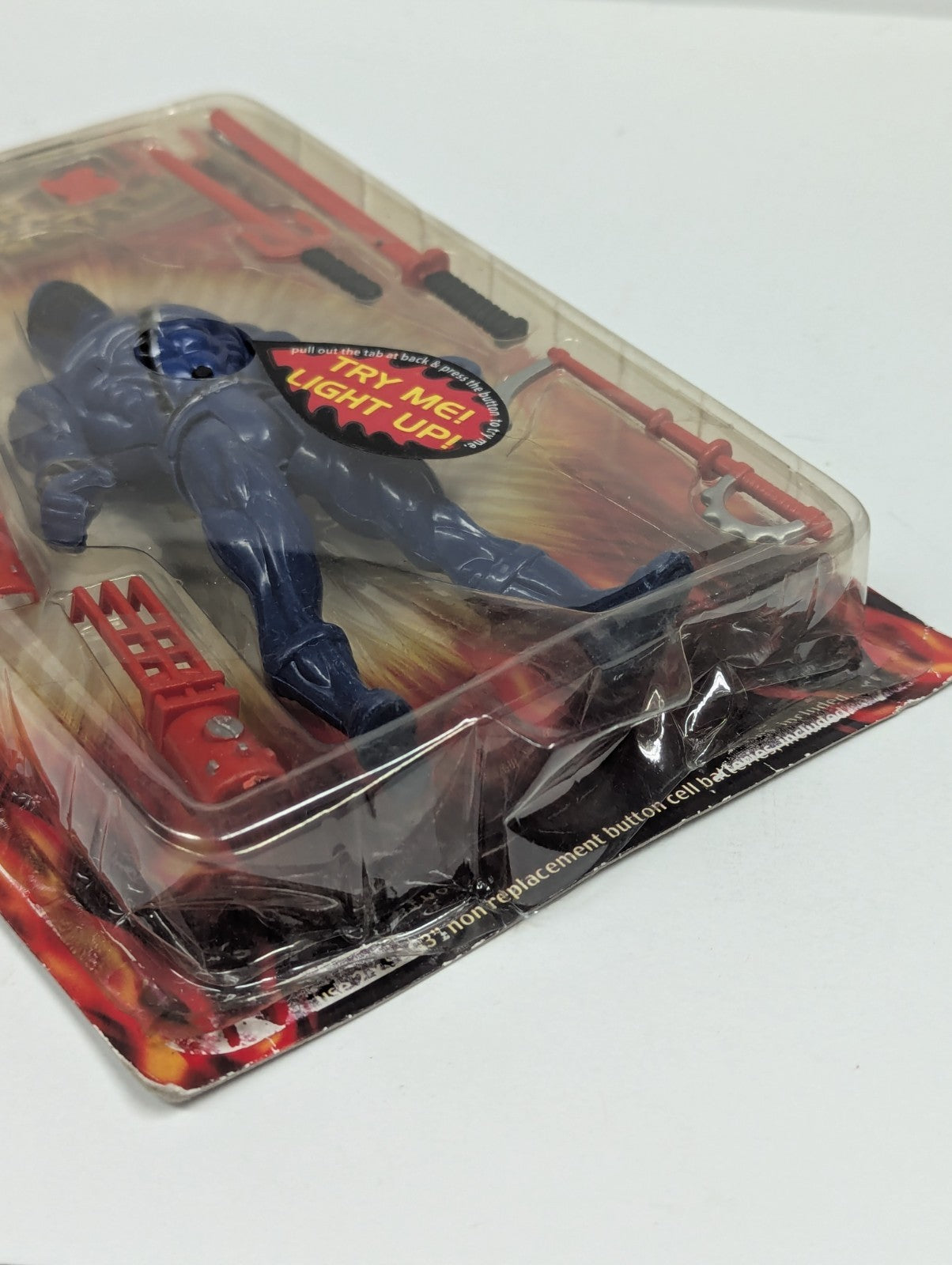 Vintage Light Up Blue Ninja 5.5” Action Figure Bootleg Play Set Dollar General