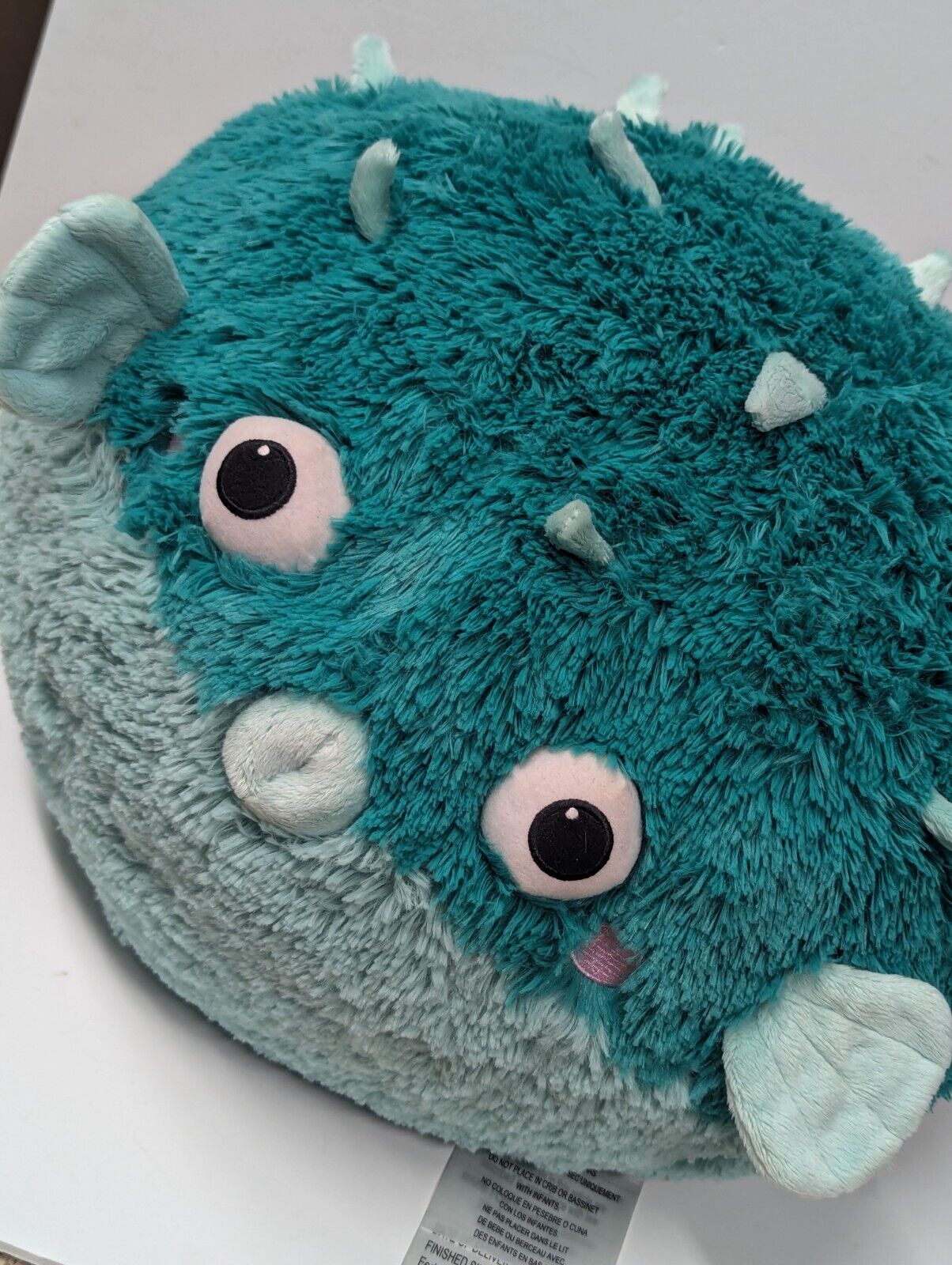 Squishable Teal Green Puffer Fish Plush Retired 15”