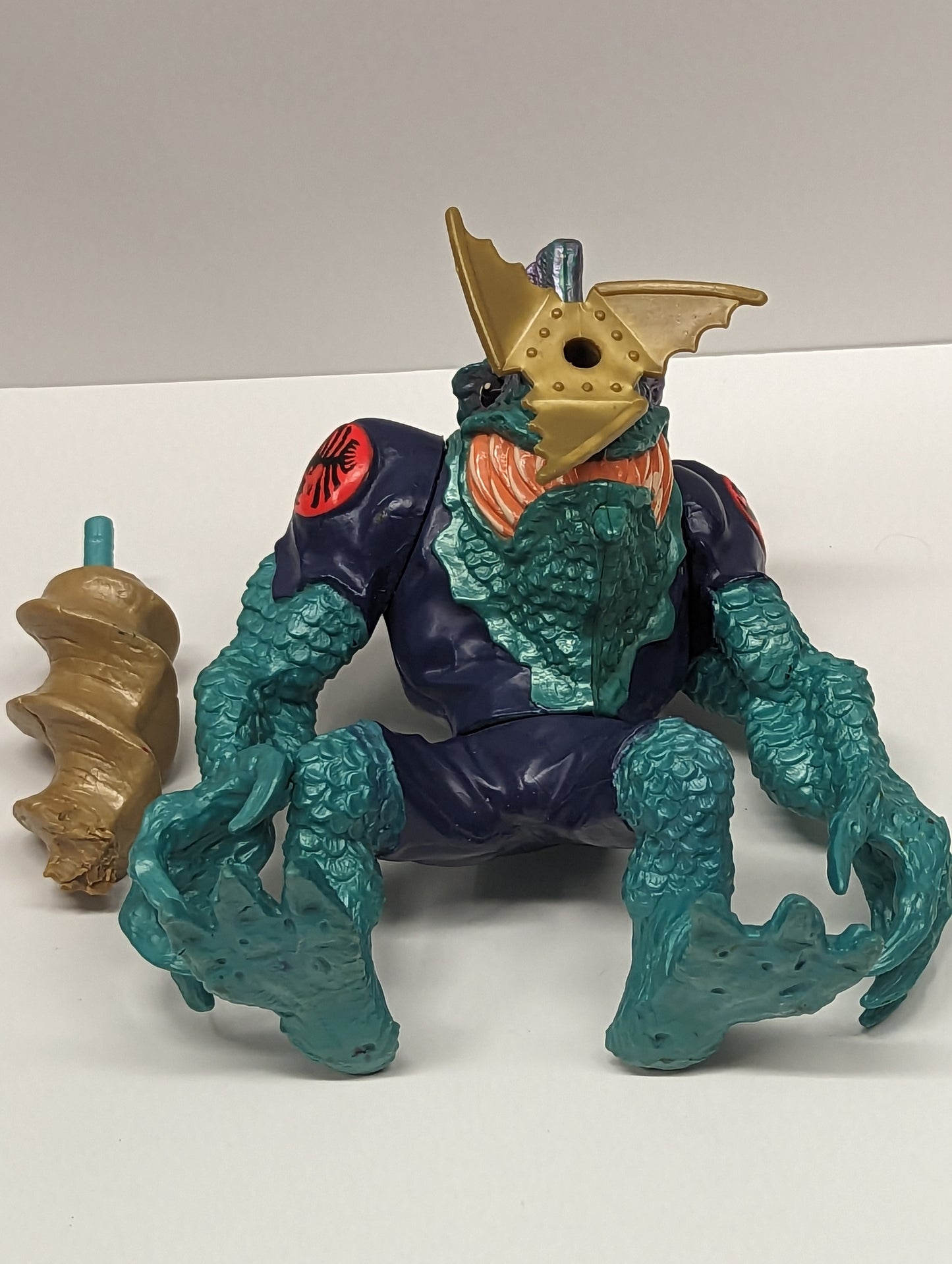 1994 Mattel Street Sharks SLASH Drill Nose Street Wise Figure DAMAGED Nose Loose 1C