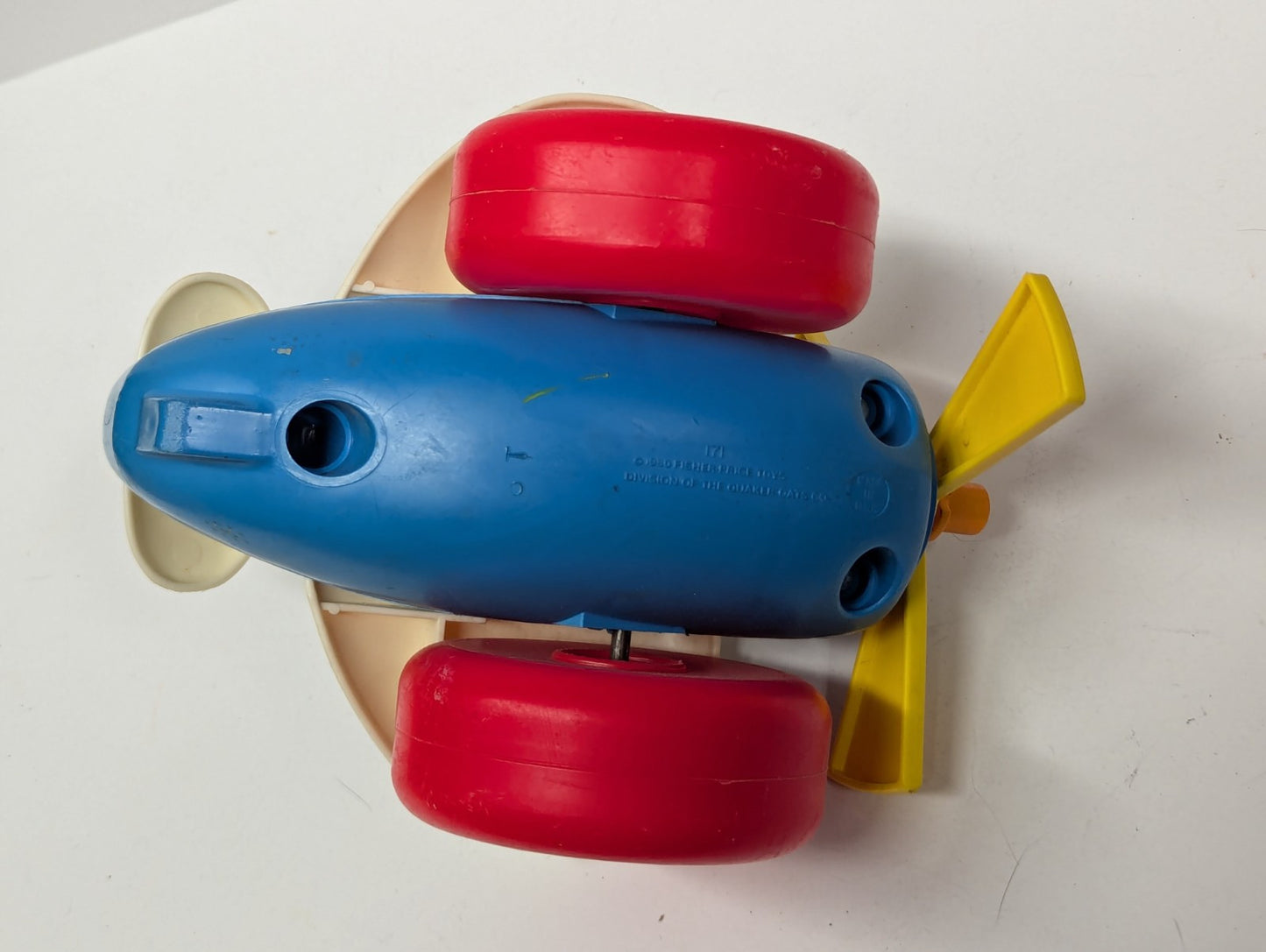 Vintage 1980 Fisher Price Airplane Plane Pull Toy Pilot #171