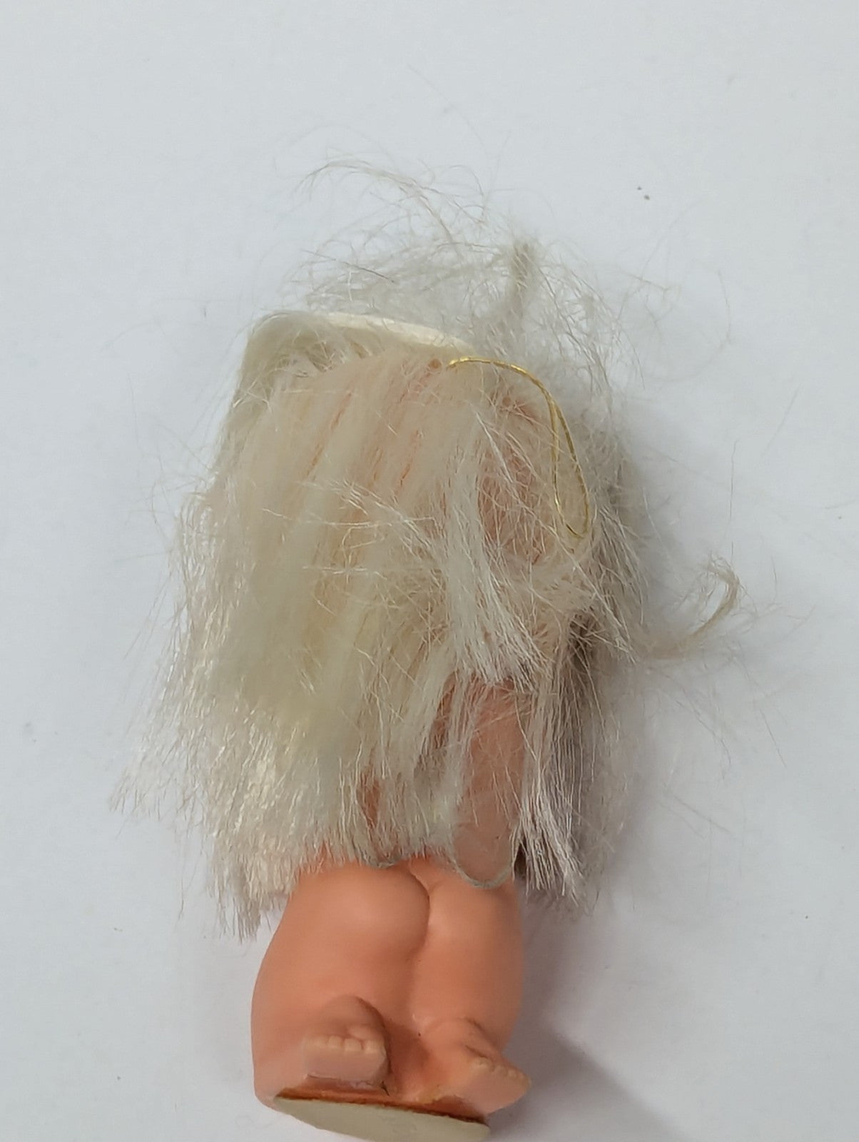 Vtg Japan Angel Ornament Praying Baby Fairy Doll Wings Hair Blonde" Mcm