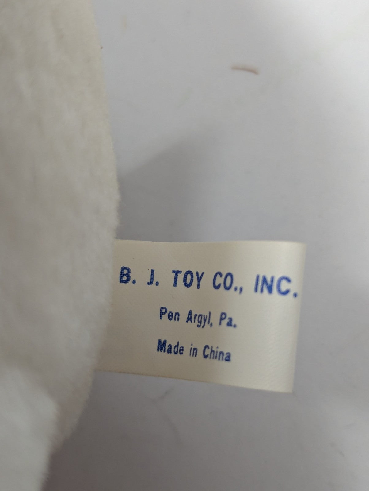 Vintage B & J Toy Co 6 Inch White Cream Color Teddy Bear Plush Red Bow