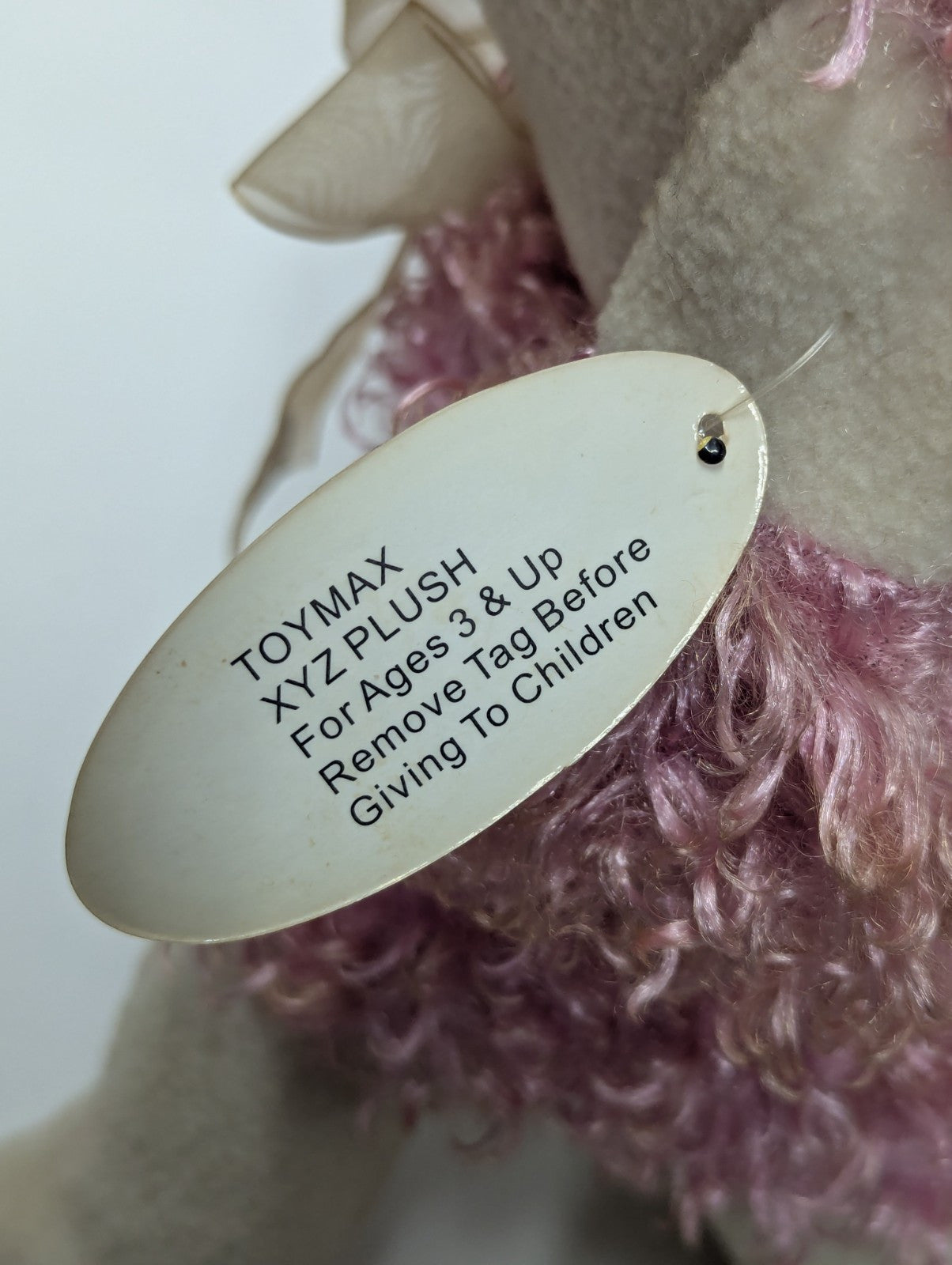 90's Toymax Collection Pink Poodle Plush Curly Hair Puppy Dog NWT