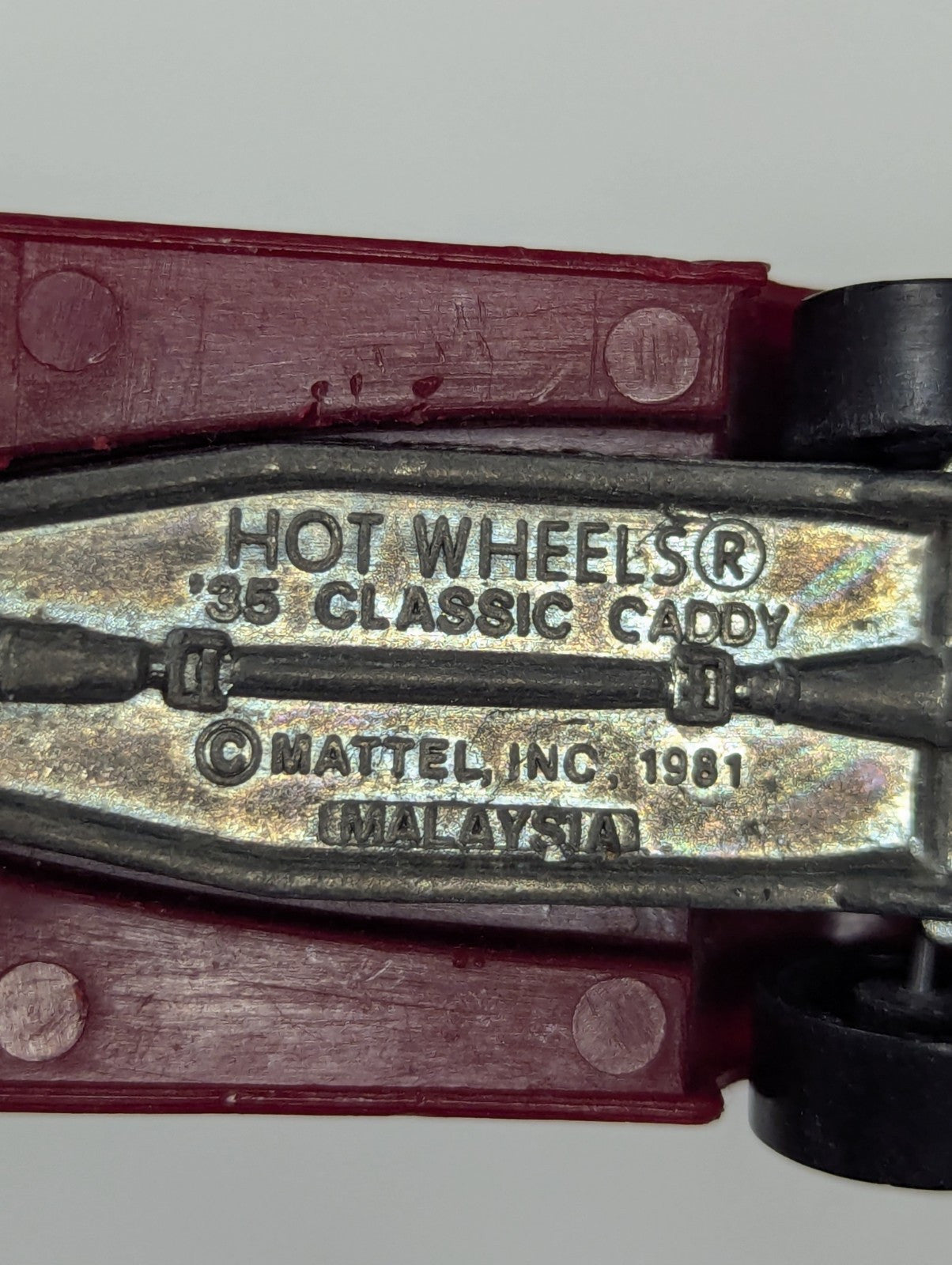 Vintage 1981 Hot Wheels - ‘35 Classic Caddy Cadillac - Red Maroon - White Walls