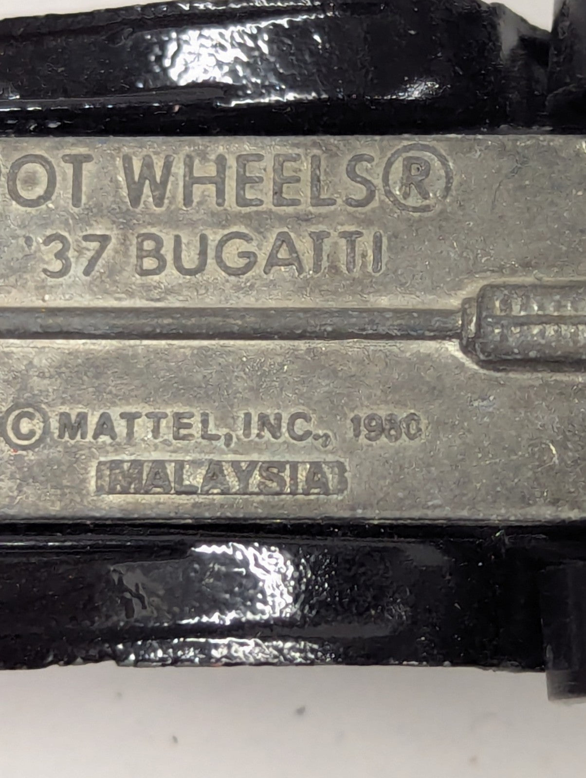 Vintage 1980 Hot Wheels '37 Bugatti Black w/Orange Tampo Diecast Malaysia