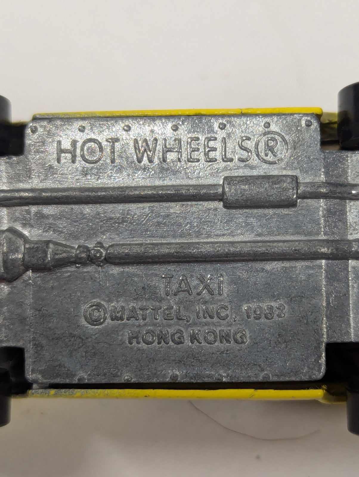 Vintage 1982 Hot Wheels TAXI Hong Kong Yellow Black White Graphics