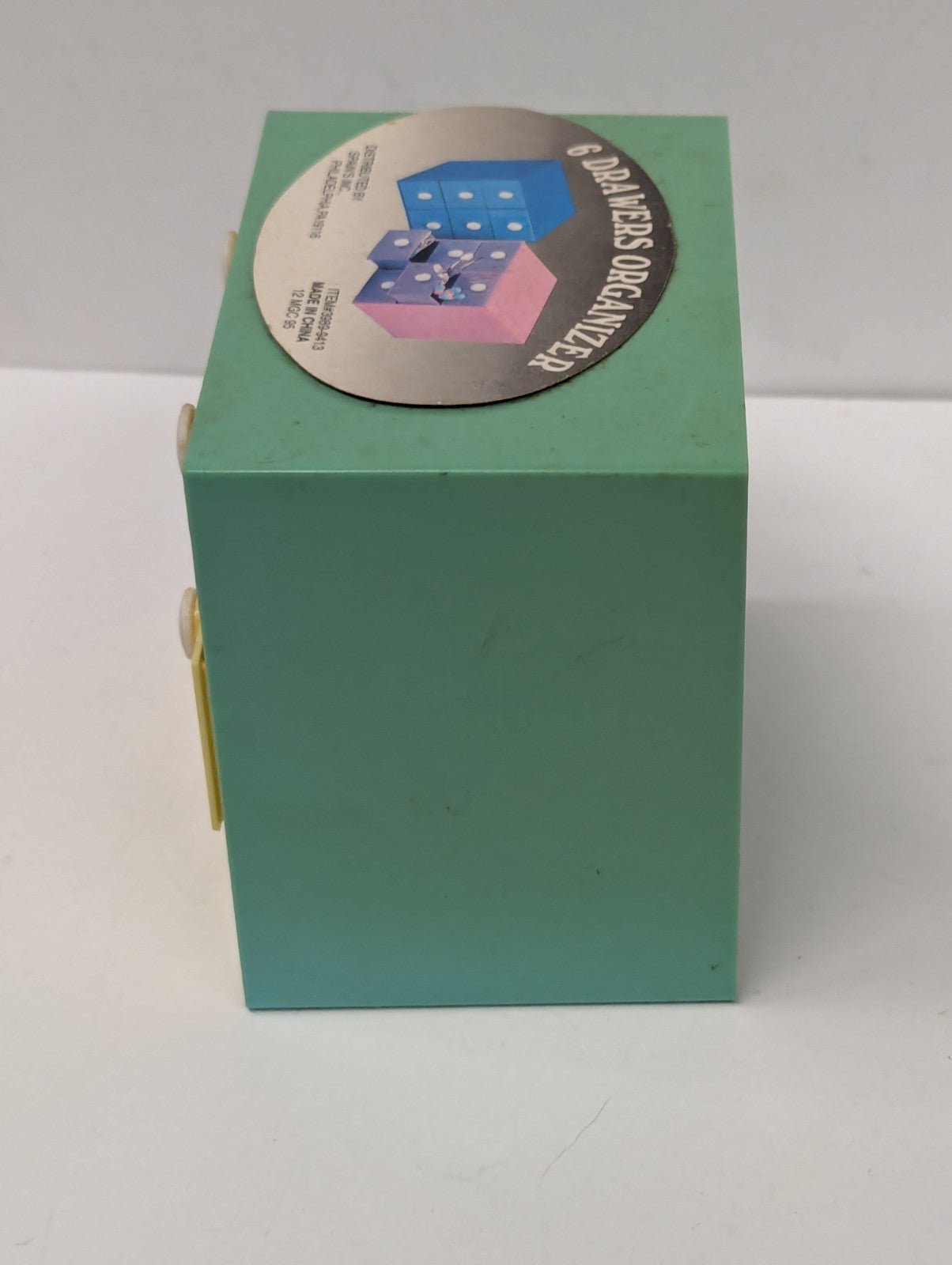 Pr VTG MOD Plastic Acrylic Small Drawers Desk Acc. or Jewelry Green Yellow