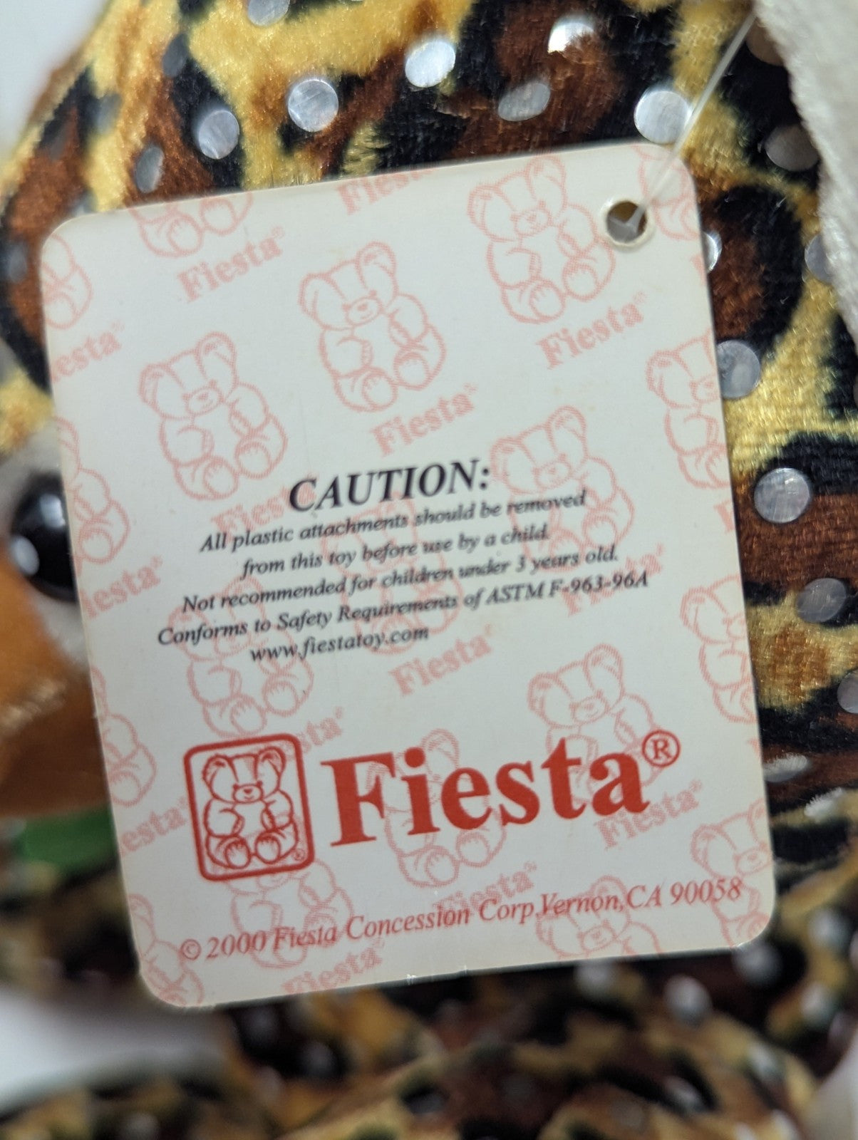 2000 Fiesta Leopard Plush Bedazzled NWT