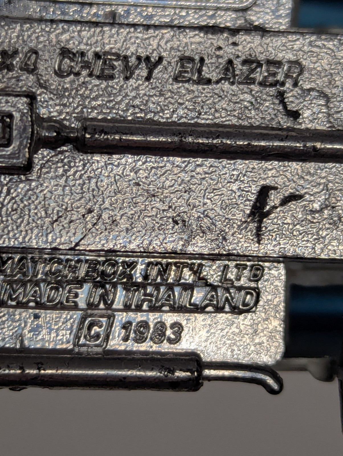 Vintage 1983 Diecast Toy Car Matchbox Toys 4x4 Chevy Blazer Metro Police