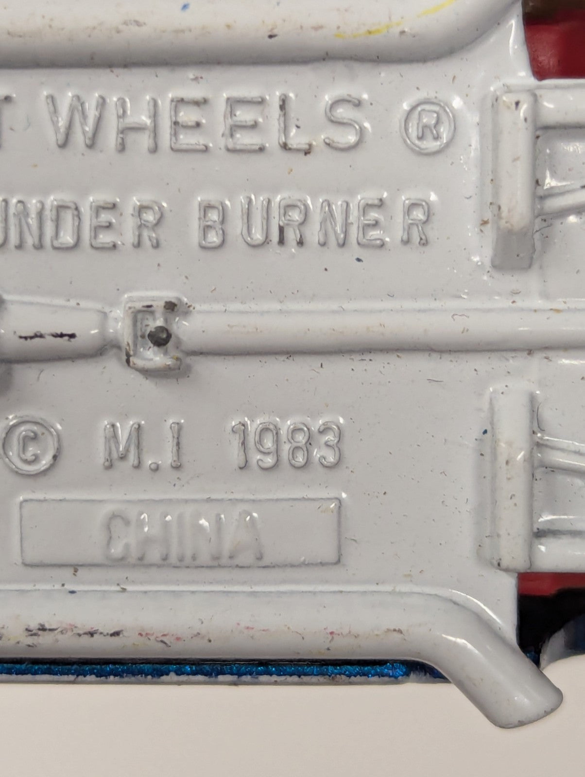 1983 Hot Wheels - THUNDER BURNER - Vintage Diecast 1/64 - Red White and Blue