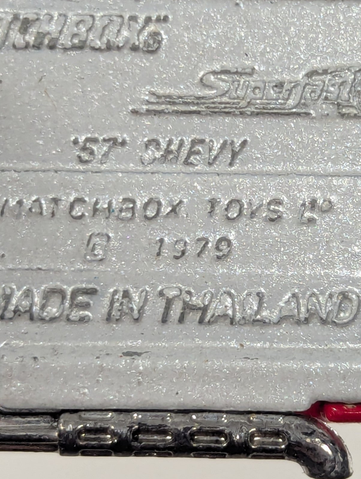 Vintage Matchbox Superfast No. 4 ‘57 Chevy Red Flames, Tilting Hood, 1979