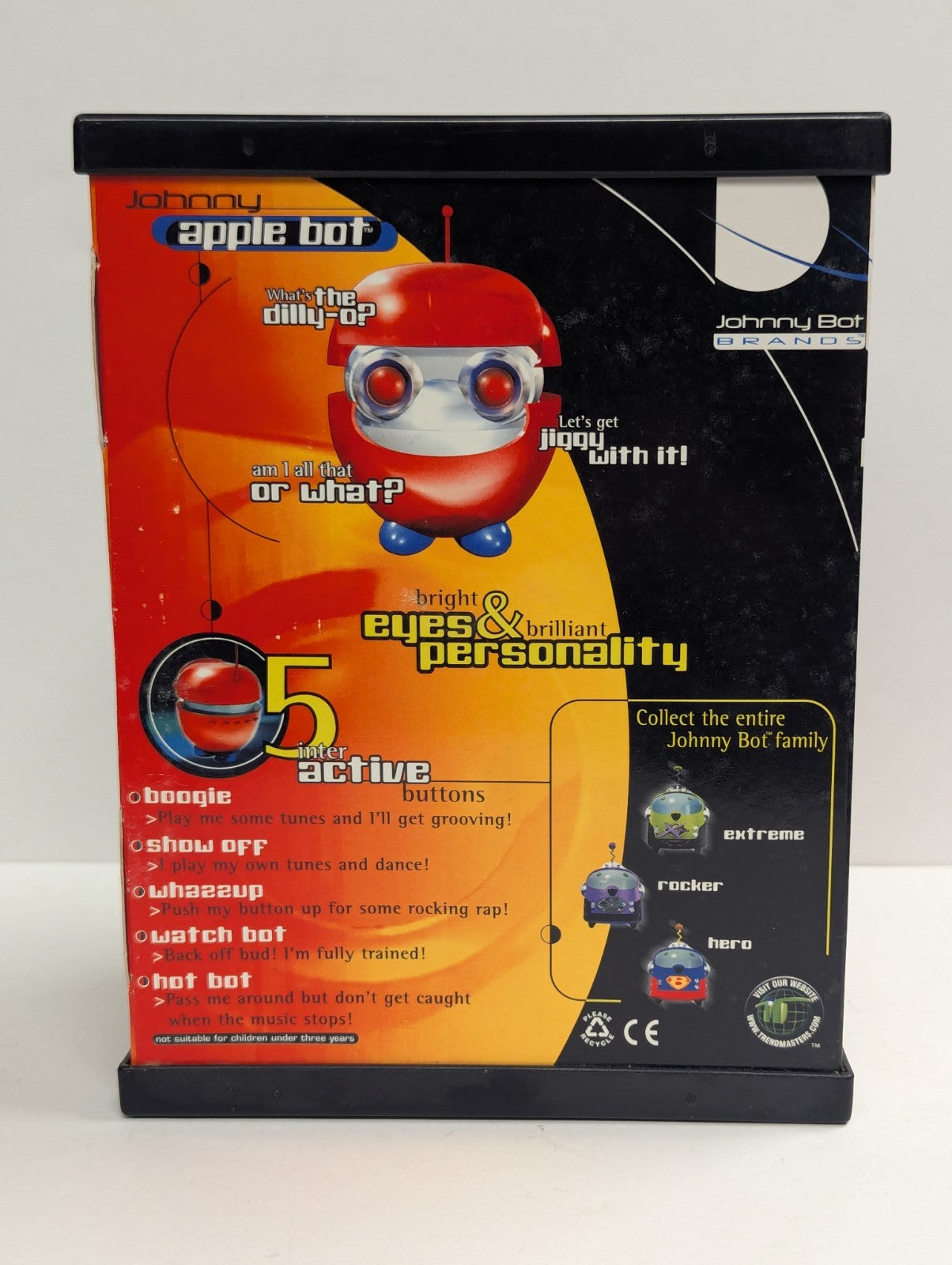 RARE 2000 Trendmasters Johnny Apple Bot Robot Toy NIP