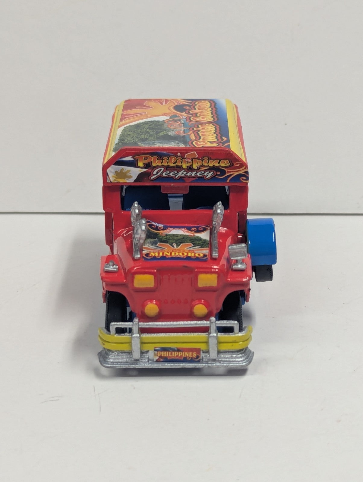 Vintage Phillippines Jeepney Diecast Taxi Mindanao Red (Broken Front) As Is