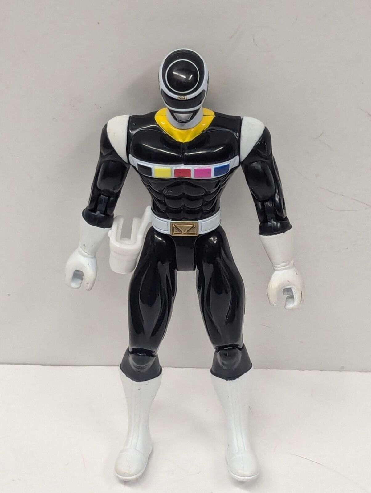 Vintage 1997  Power Rangers In Space Black Ranger Lightstar With Working Lights