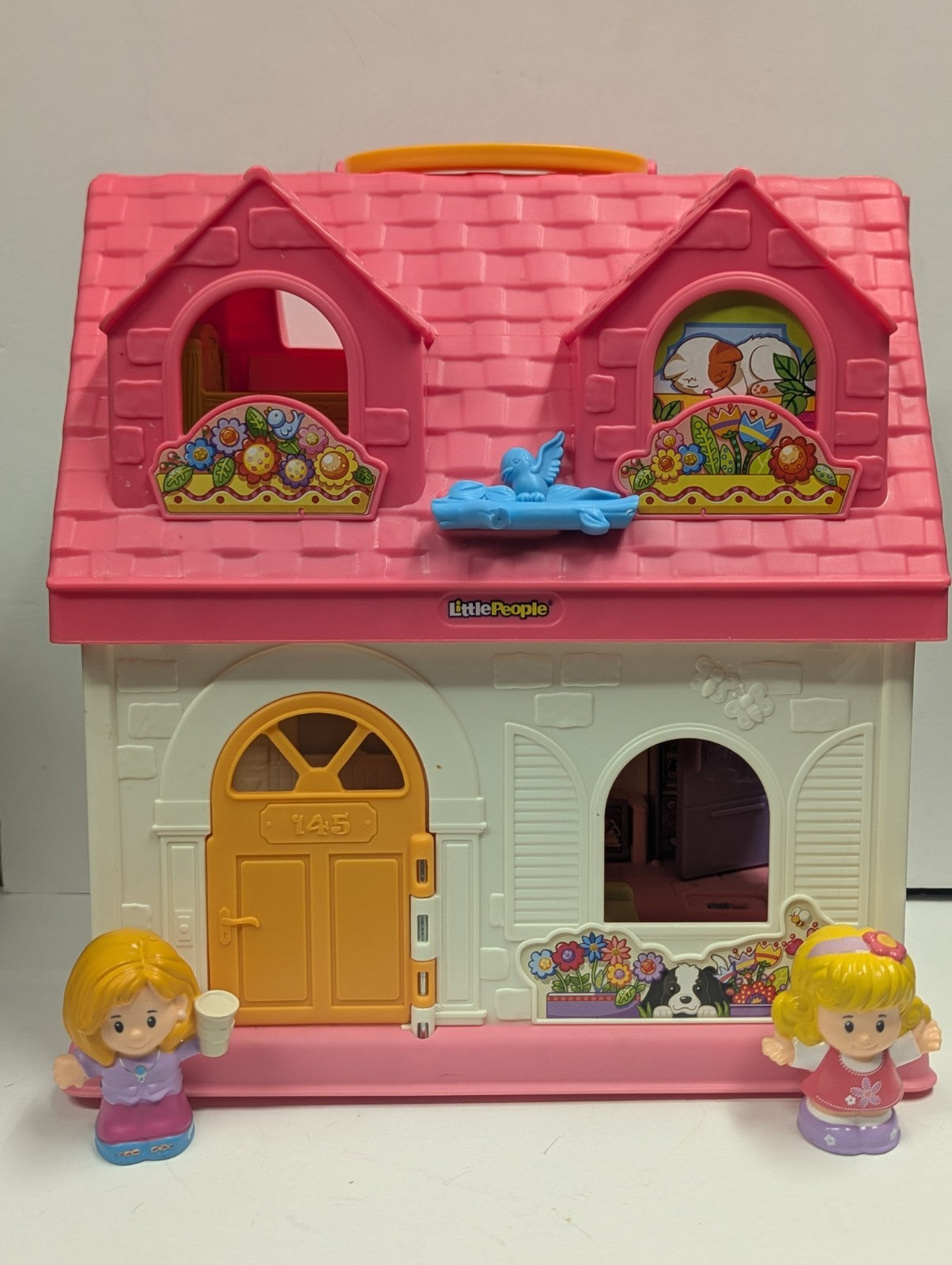 Fisher Price Little People Surprise & Sounds Home Pink Doll House Working Tested