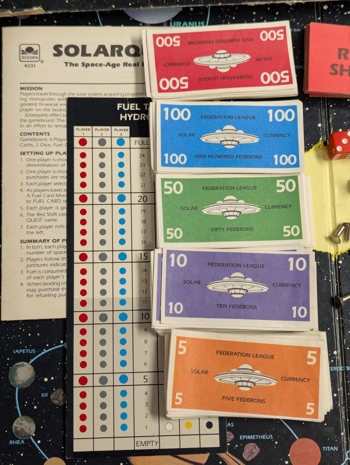 1986 SOLARQUEST, Space Age Board Game, Golden Western Publishing AS IS